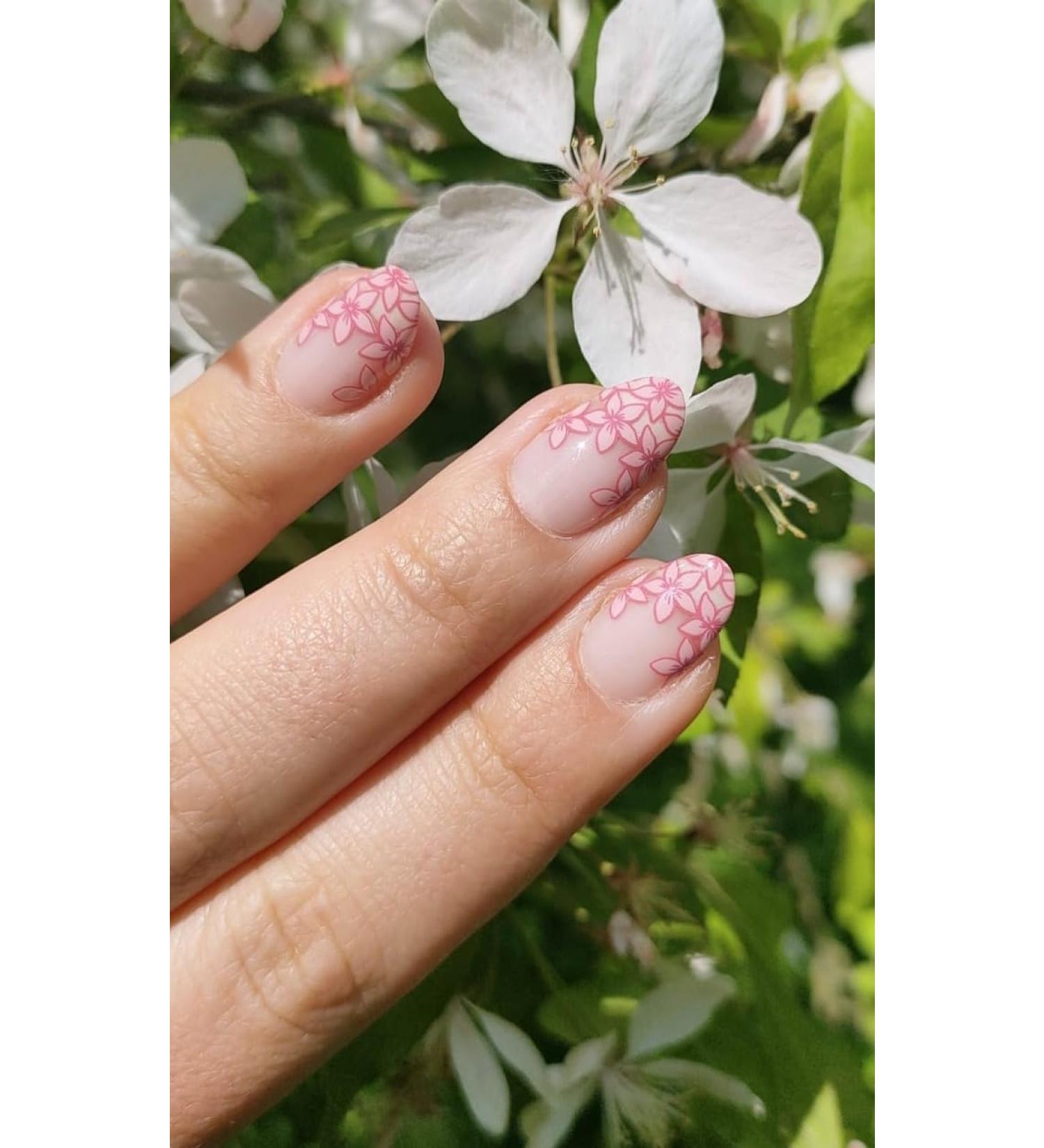Zaubern gel4Home Nail Foils - 16 Flower French Pink Nail Wraps for Stunning Nails | International Shipping - Buy Online on GoSupps.com