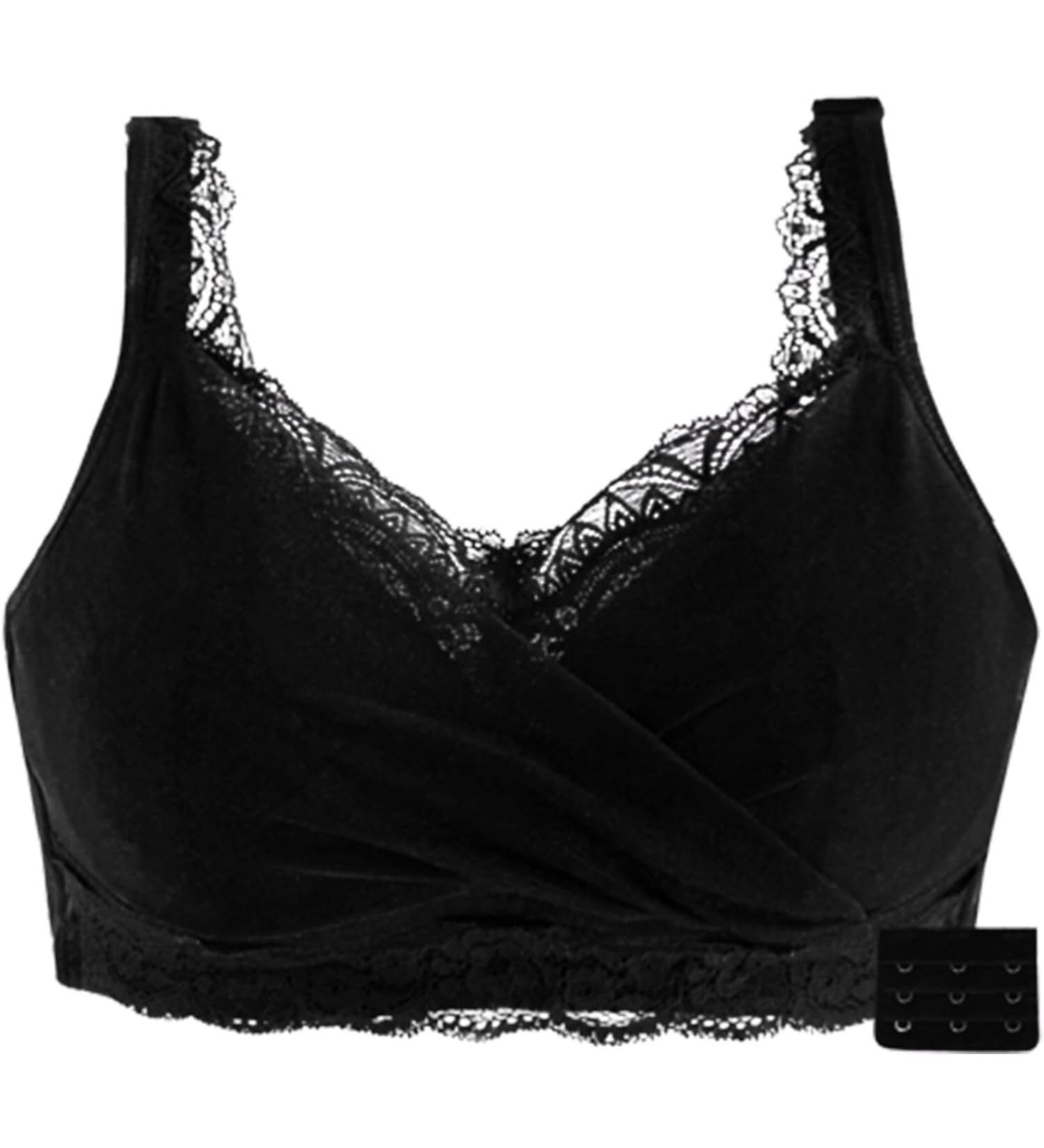 Mastectomy Bra for Women | Sexy Pointed Mesh Bralette with Full Coverage & Insert Bags | Black C_40/90 - Comfortable Sleep Underwear Post-Op - Buy Online on GoSupps.com