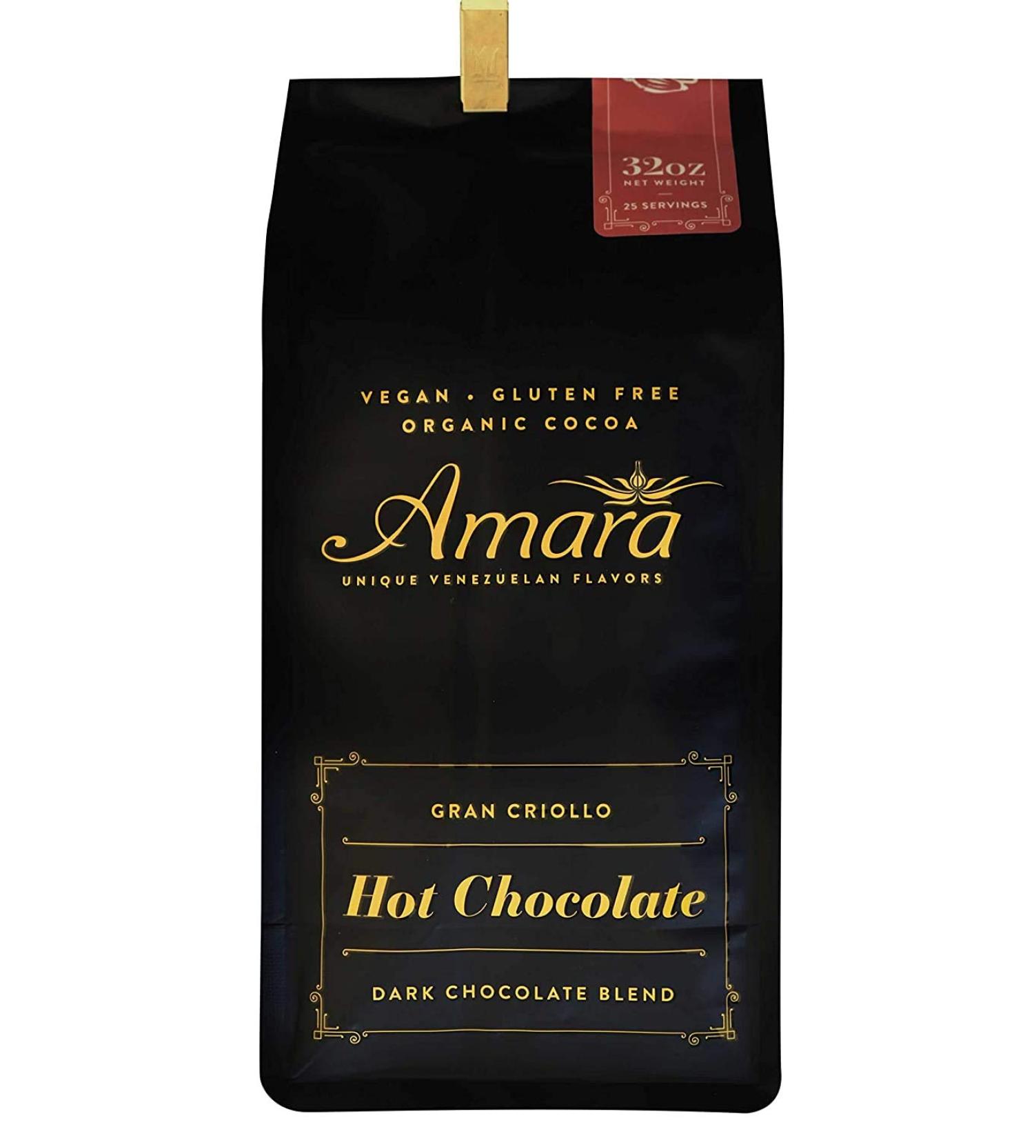 Amara Gran Criollo Dark Chocolate Hot Chocolate 32oz - Certified Organic Cacao Powder Blend - Buy Online on GoSupps.com