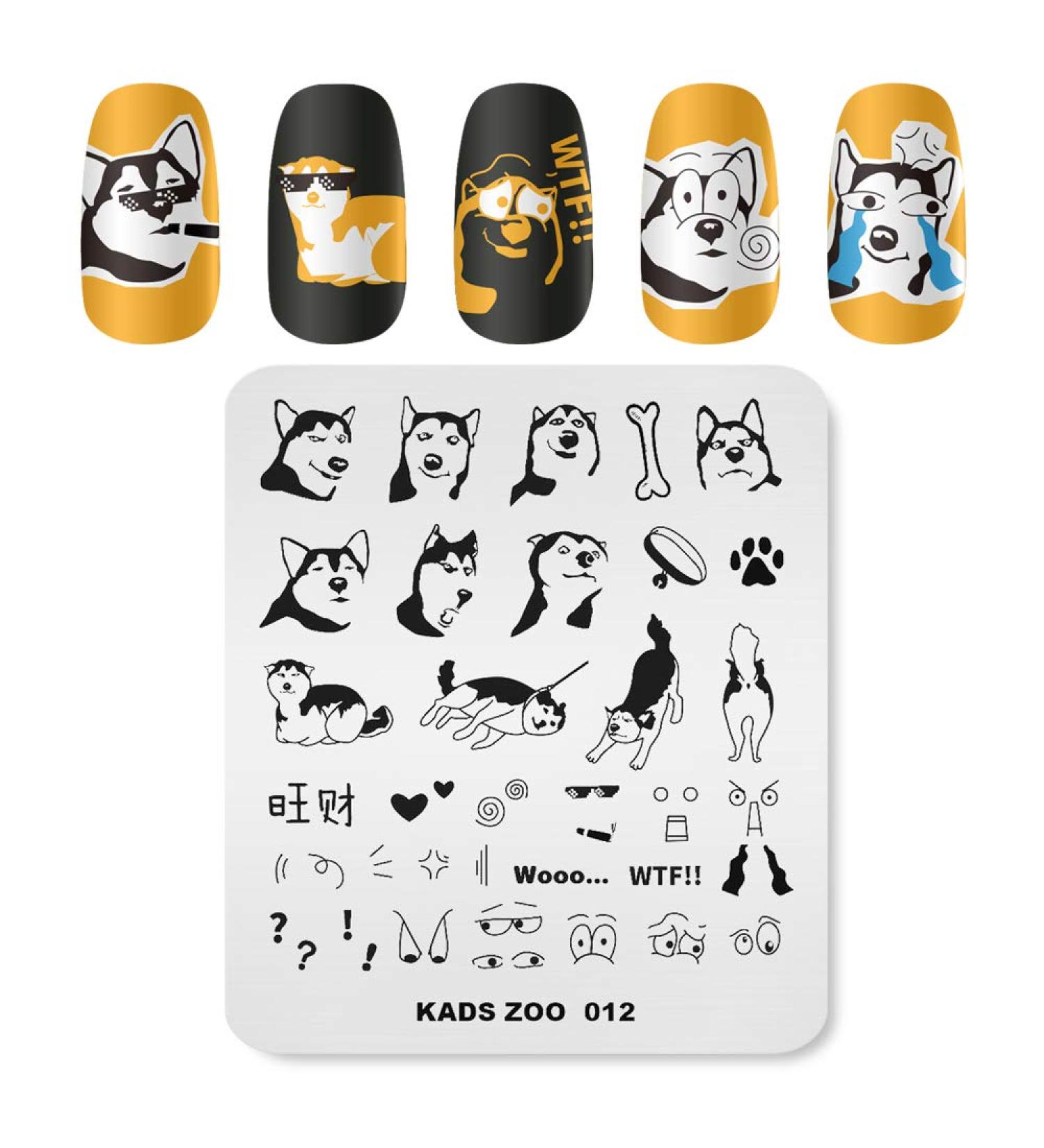 KADS Nail Art Stamping Plates Set Image Template Stencils Pattern with Stamping Plates Holder Case Organizer (ZO012) - Buy Online on GoSupps.com