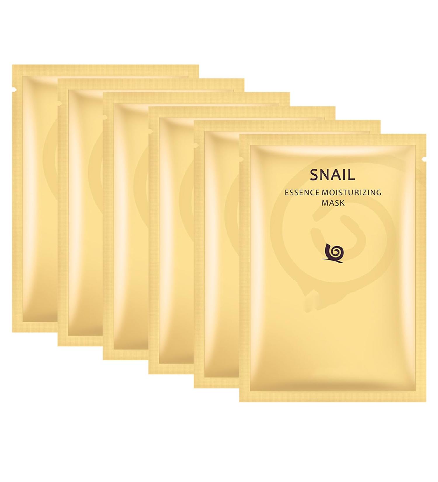 KOAHDE Snail Anti-Wrinkle Facial Mask Snail Essence Facial Mask Snail Collagen Facial Mask Snail Facial Mask Deep Hydration Snail Regenerating Facial Mask Snail Firming Skin Facial Mask 6PC - Buy Online on GoSupps.com