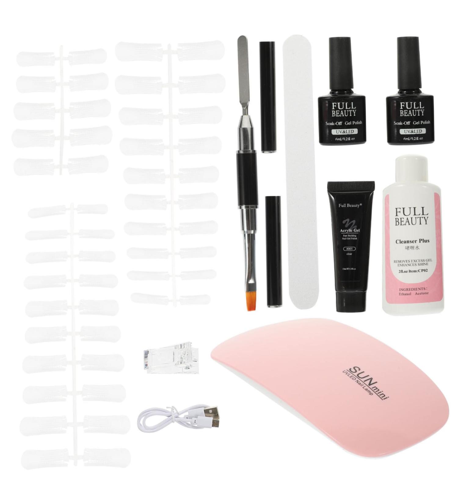 POPETPOP Fake Nails 1 Set Pieces manicure tools set nail builder kit poly extension kit nail extension tool nail art lamp salon nail de gel manicure lamp seal plastic nail polish - Buy Online on GoSupps.com