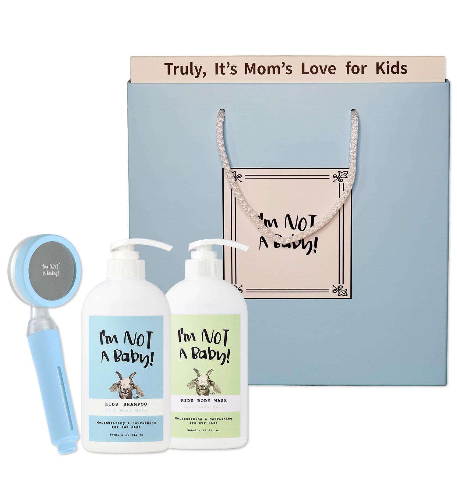 Kids Shower Gift Set - Plant-Based Shampoo & Body Wash for Dry Skin | Goat Milk Dermatologist Tested Cruelty-Free & Allergen Free - Buy Online on GoSupps.com