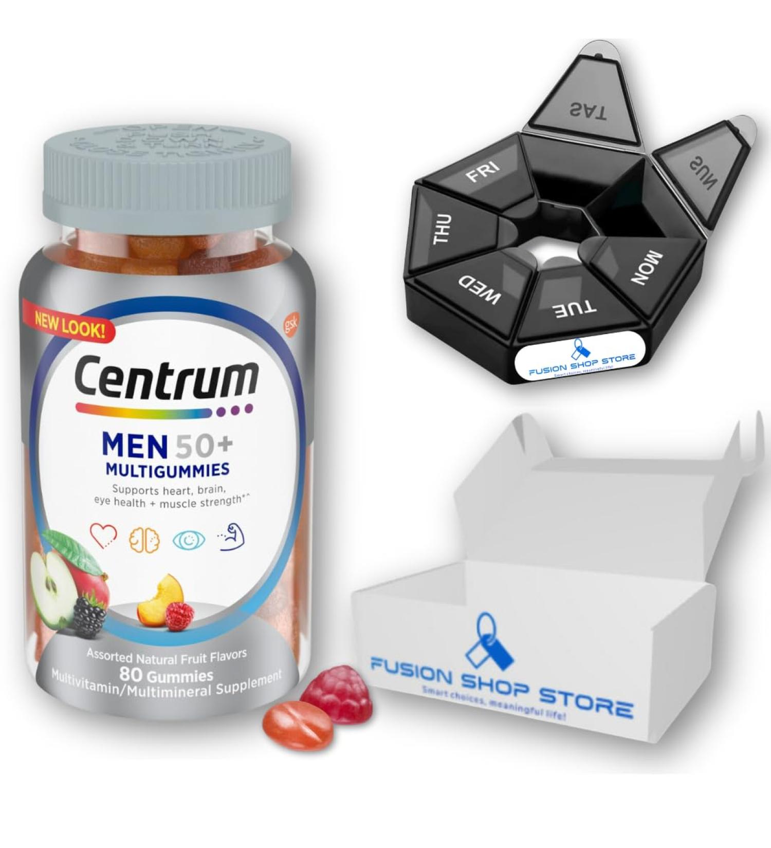 Centrum Silver Men 50 Plus - 80 Multivitamin Gummies | Fusion Shop Store Week Case | Pack of 1 - Buy Online on GoSupps.com