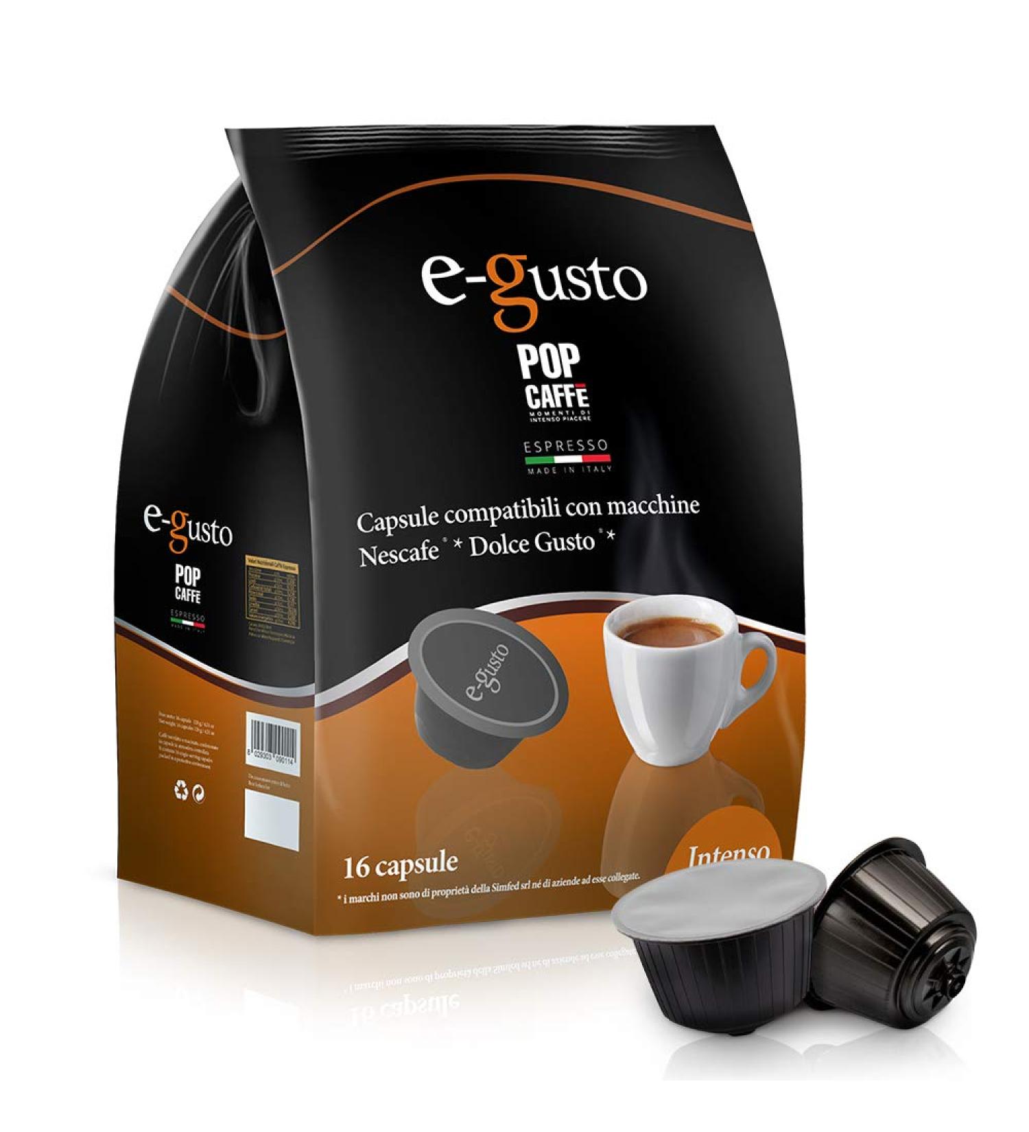 Simfed srl 160 capsules Pop Caffe Egusto mixture 1 intensively compatible Nescafe Dolce Gusto