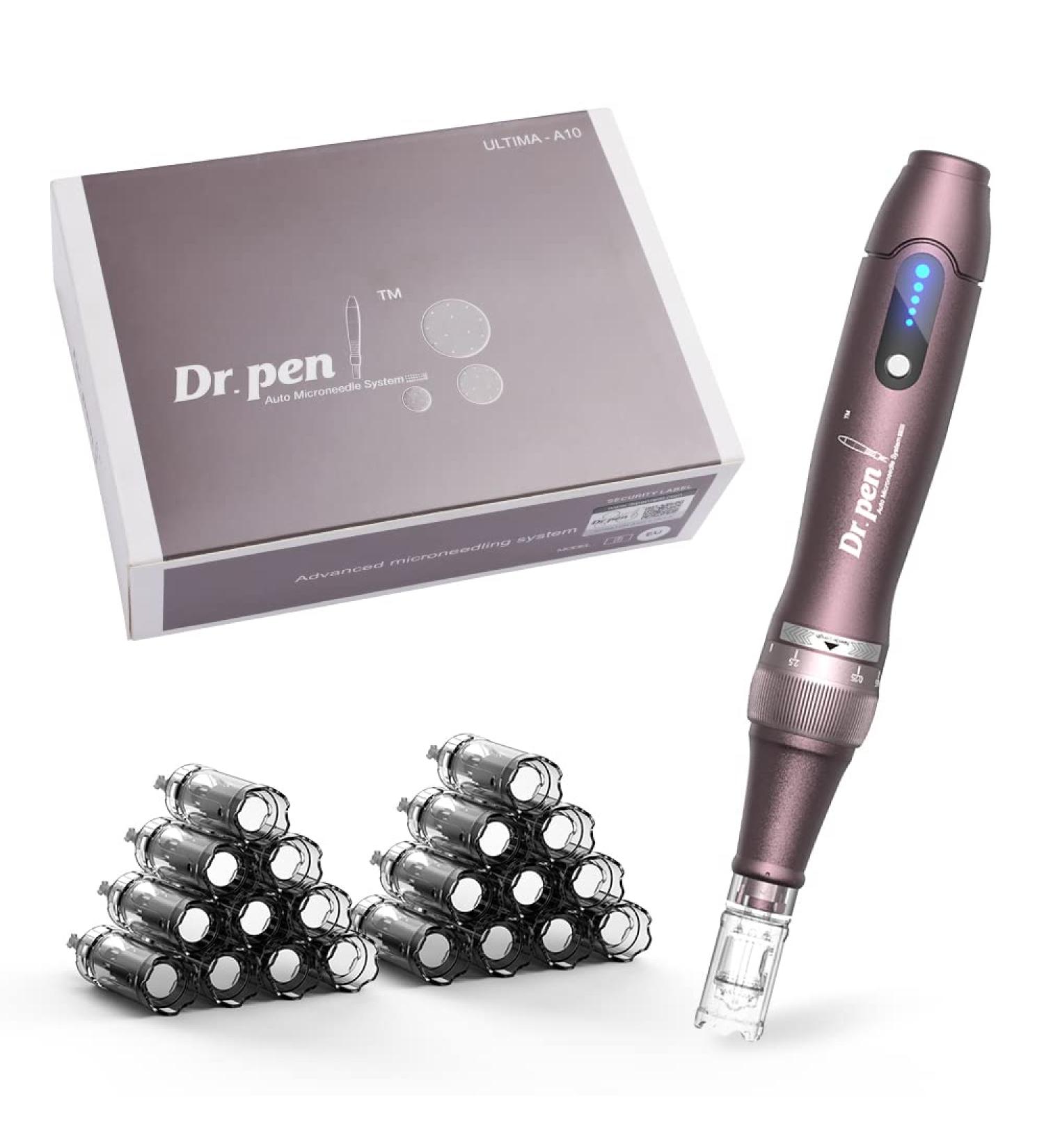 Dr.Pen A10 Professional Wireless Microneedling Pen + 20 Cartridges | Adjustable Micro Needle Pen for Skin Care | Microneedle Machine EM4801KIT-UK Purple - Buy Online on GoSupps.com