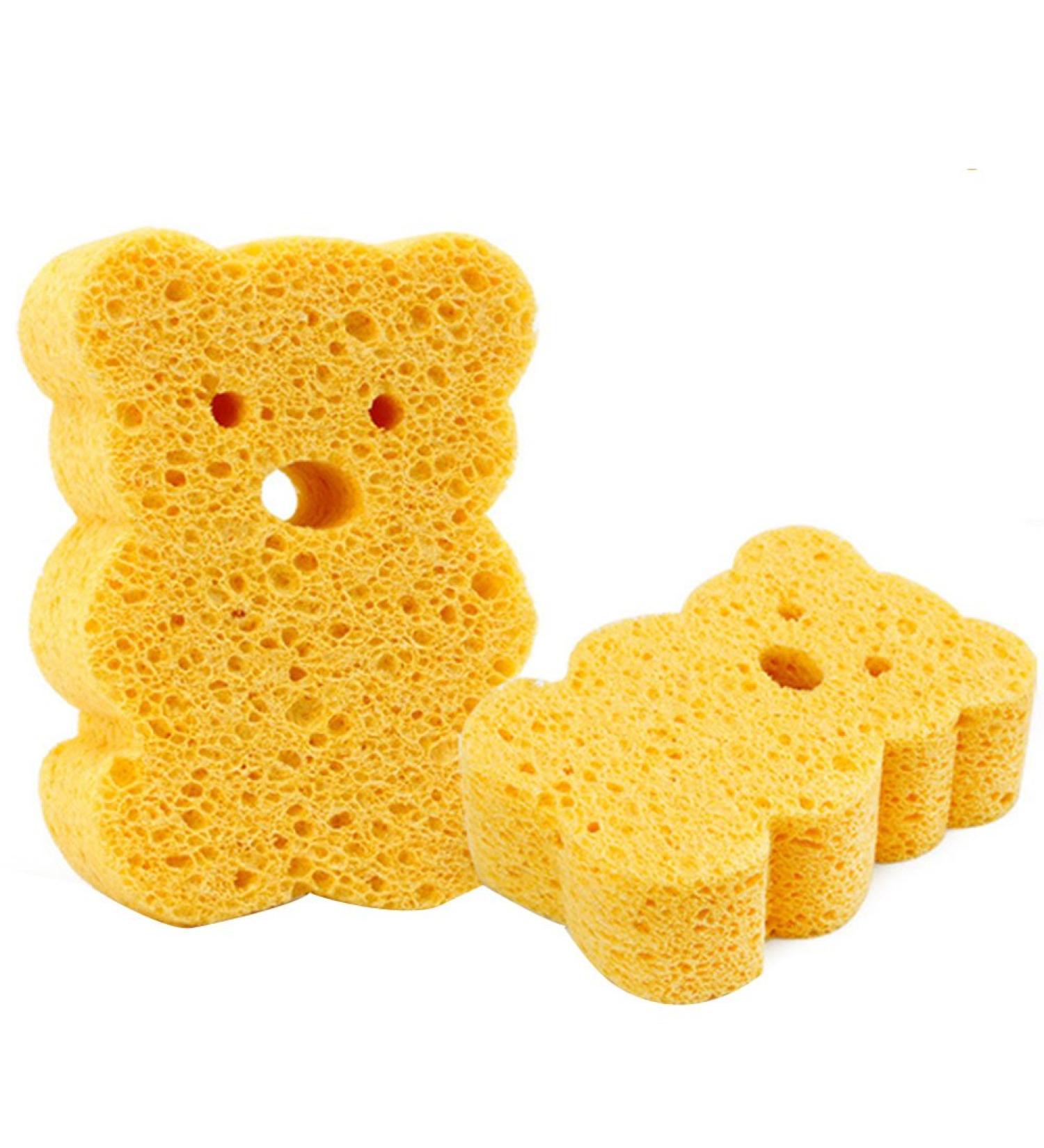 Samber Super Soft Baby Bath Sponge Children Bathing Scrubber Cartoon Sponge Bath Rubbing Shower Scrub for Baby Kids Children (Bear) - Buy Online on GoSupps.com