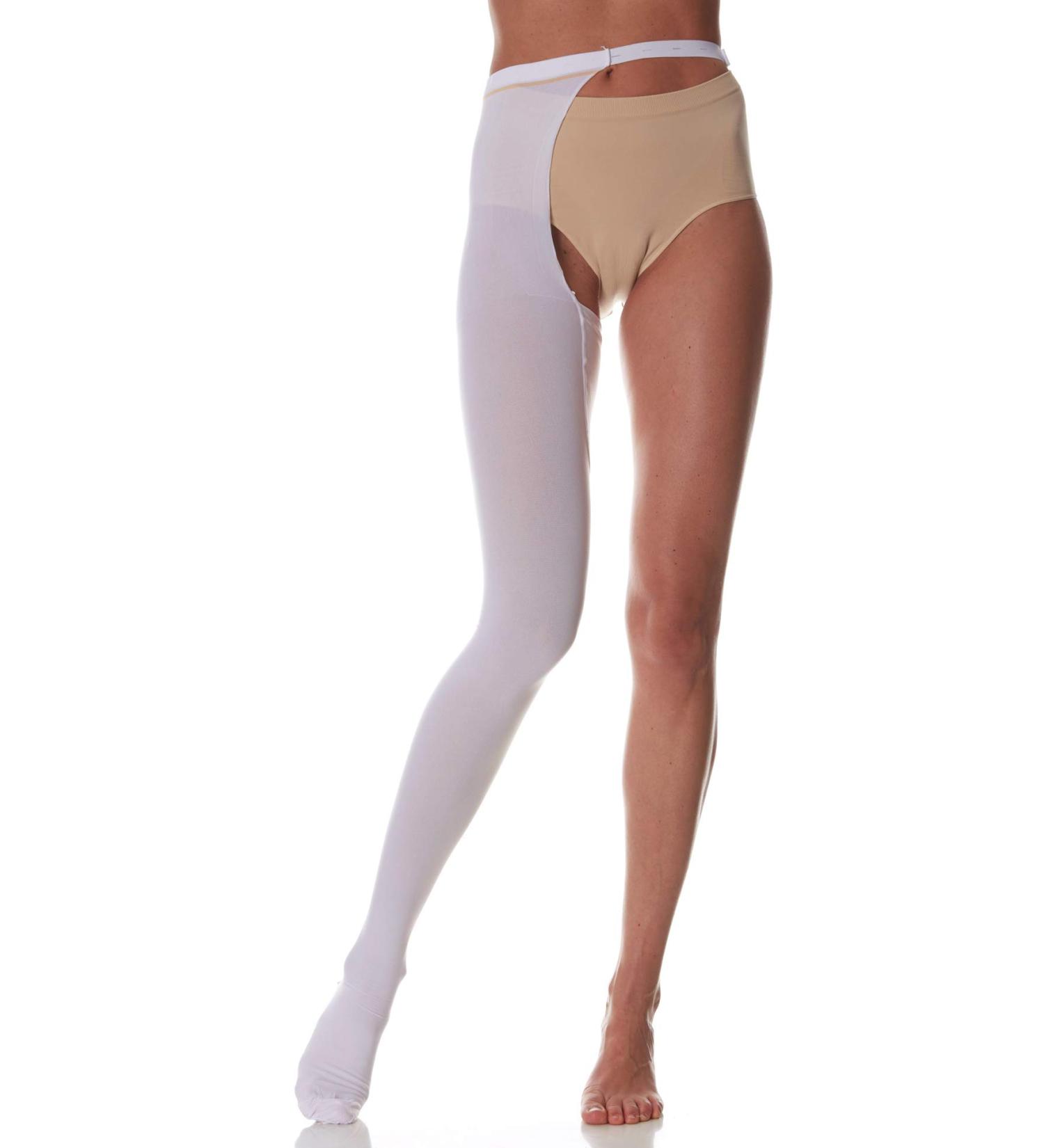 SCUDOTEX Mono Tights - Medical Anti-Thrombosis Compression (18-24 mmHg) - Medium Length White Size 4 - International Shipping Available - Buy Online on GoSupps.com