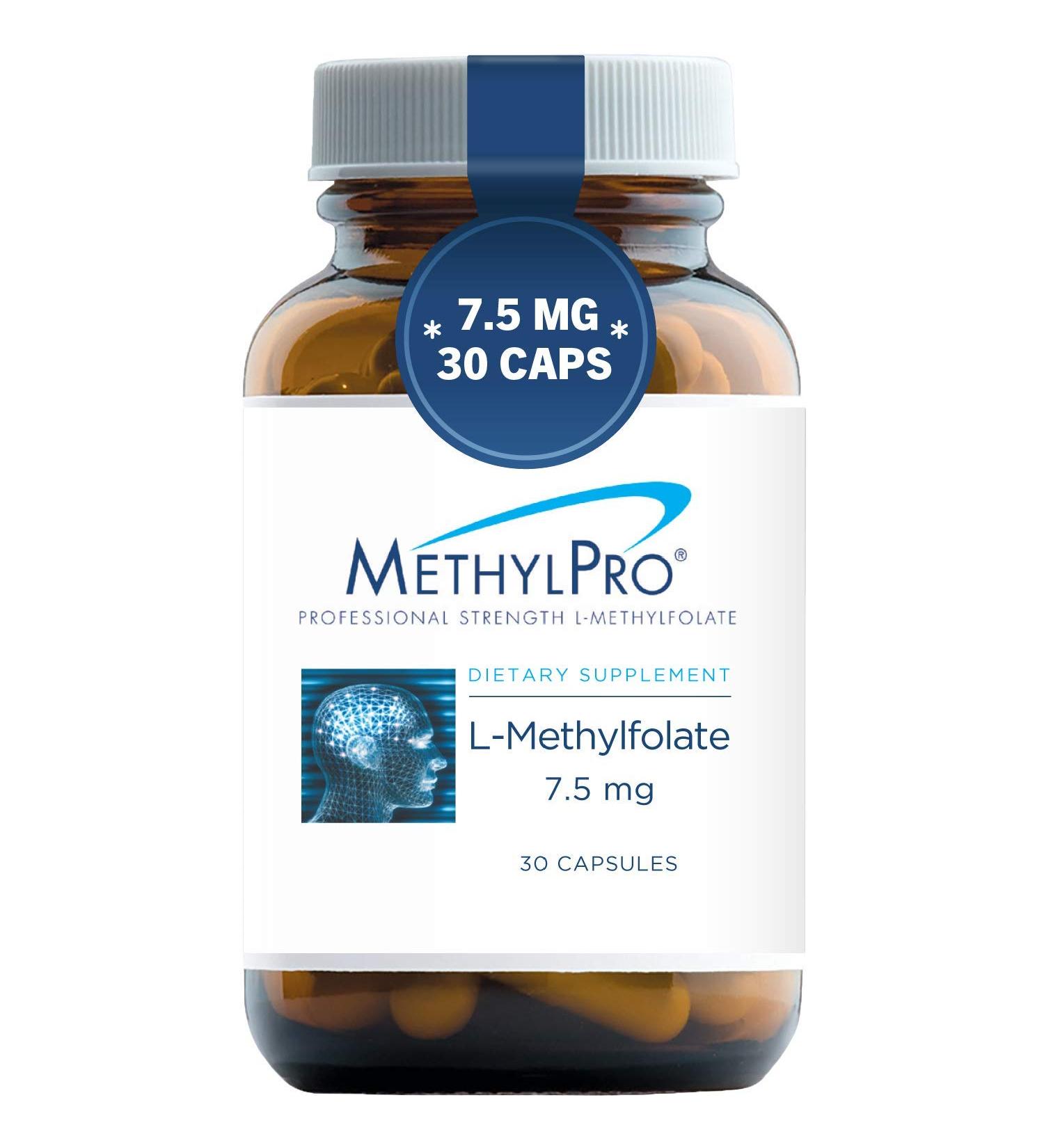 MethylPro 7.5mg L-Methylfolate | 30 Capsules | Professional Strength 5-MTHF Supplement for Mood, Homocysteine Methylation & Immune Support | Gluten-Free - Buy Online on GoSupps.com