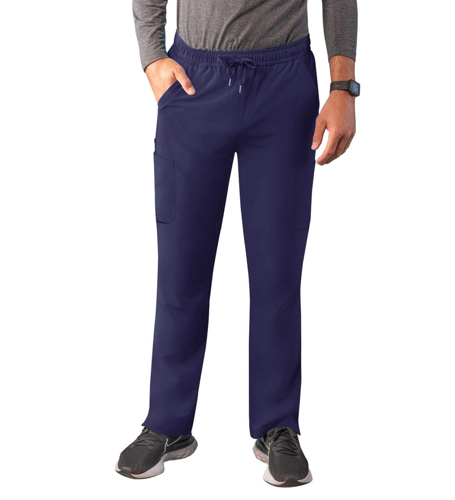 Adar Addition Men's Slim Leg Cargo Drawstring Scrub Pants - Large Navy - Buy Online on GoSupps.com