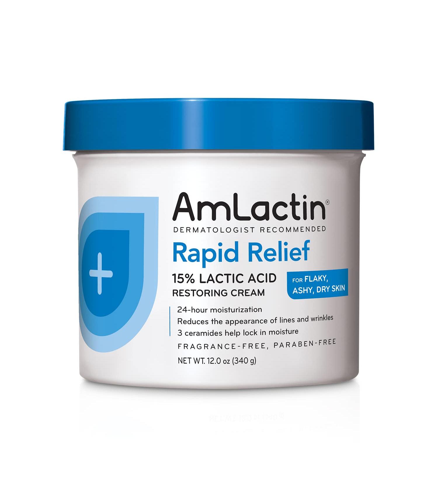 AmLactin Rapid Relief Moisturizing Cream - 12 Oz Tub | Hydrating Body & Hand Moisturizer for Dry Skin - Buy Online on GoSupps.com