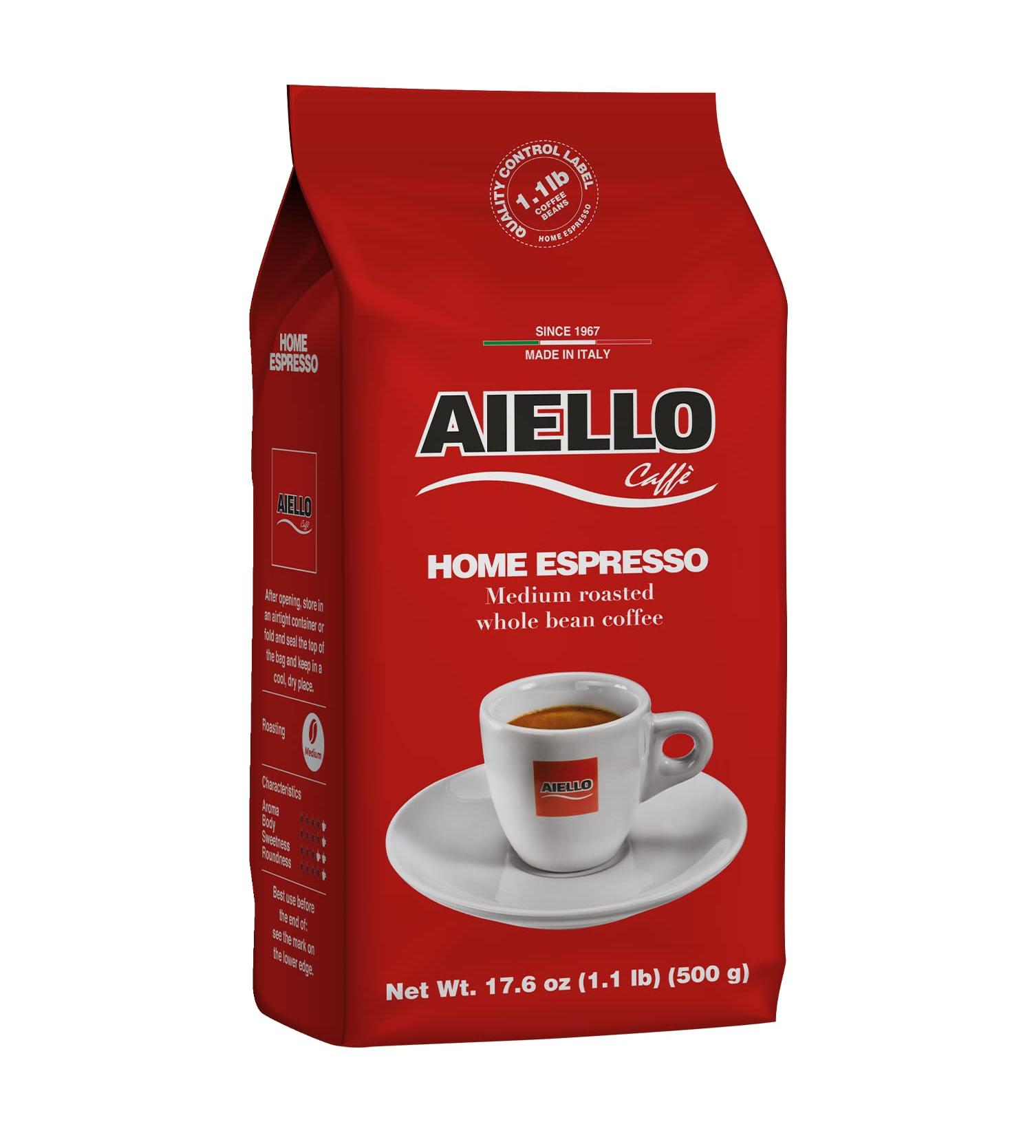  Aiello AIELLO COFFEE - HOME ESPRESSO - Mix in grains 500 Gr - Strong mix - Intensity 8/10 - Simple packaging - Buy Online on GoSupps.com