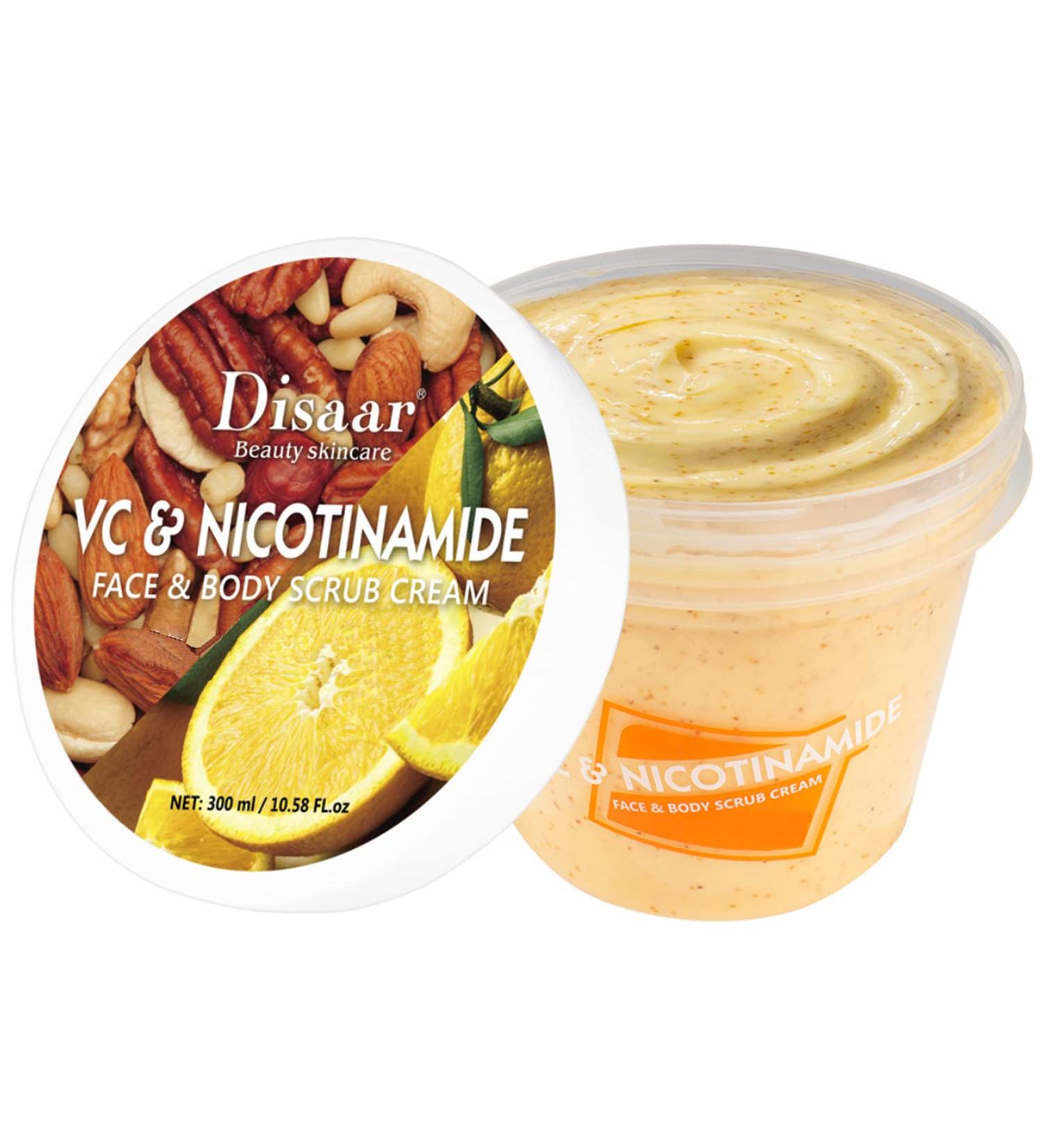 DISAAR BEAUTY Face Neck Body Skin Scrub Cream VC Nicotinamide Removes Dead Cells 300ml/10.58fl.oz - Buy Online on GoSupps.com
