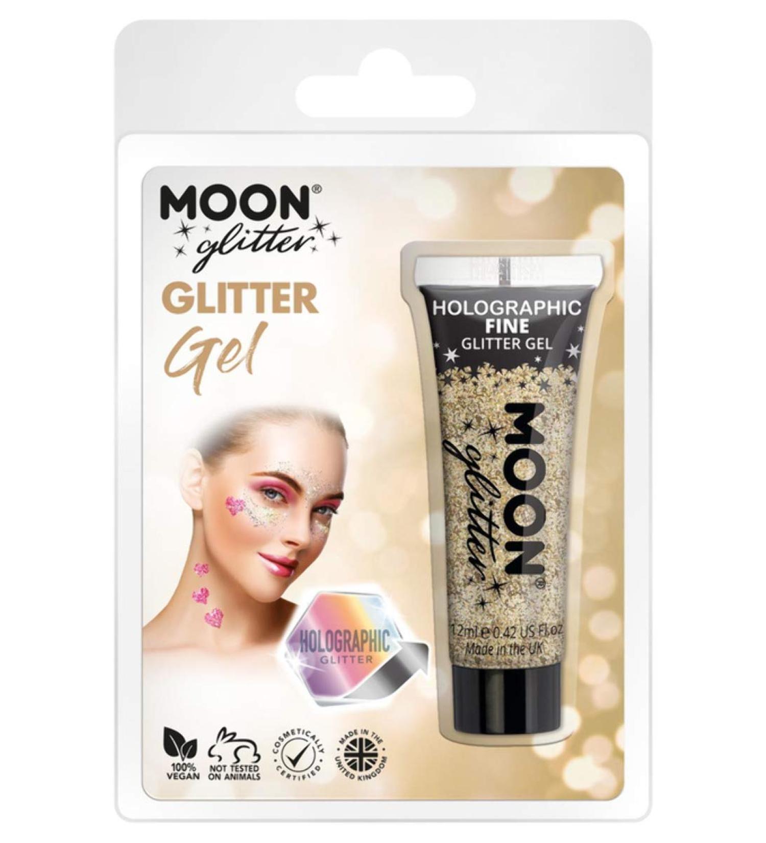 Smiffys Smiffys Moon Glitter Holographic Fine Glitter Gel Gold