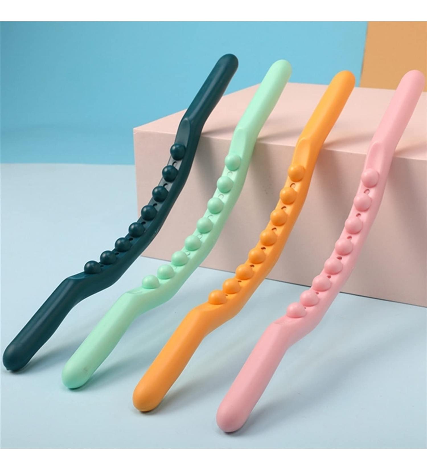 12 Pearl Plastic Scraping Massage Tool - Pink Gua Sha & Acupuncture for Body Relaxation - Buy Online on GoSupps.com