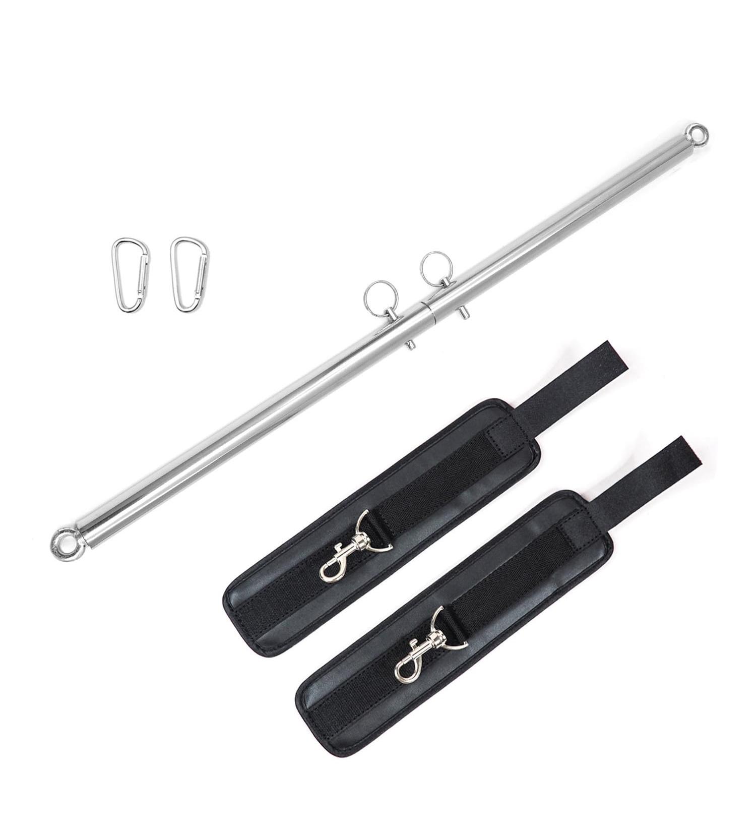 Buy Pilates Expandable Workout Spreader Bar with 2 Rings & Wrist Wraps | Glutes & Leg Fitness Gear - International Shipping Available - Buy Online on GoSupps.com