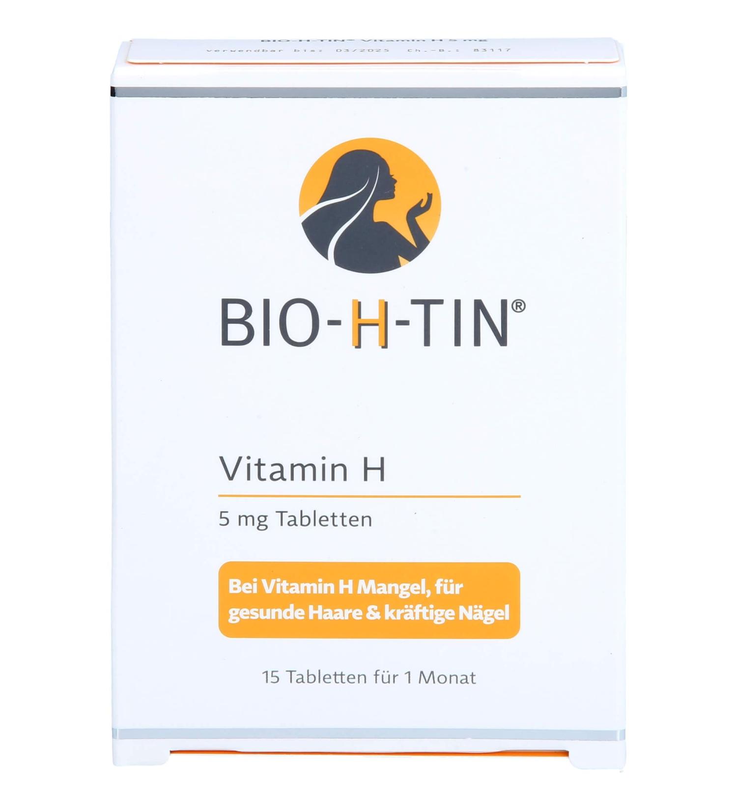 Buy BIO-H-TIN Vitamin H 5 mg - 1 Month Supply (15 Tablets) | Boost Hair Skin & Nail Health International Shipping Available - Buy Online on GoSupps.com