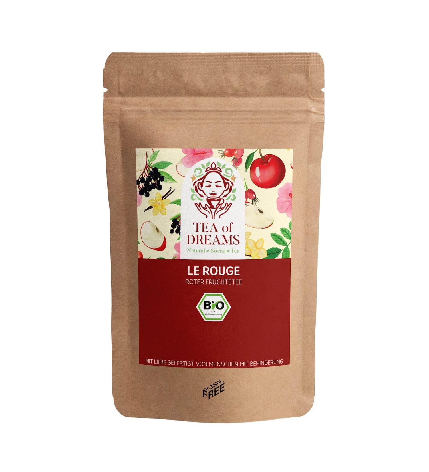  Tea of Dreams Organic Fruit Tea | "The Red" | Sugar-Free Black Fruit Tea | Loose Leaf Tea | 250g - Buy Online on GoSupps.com
