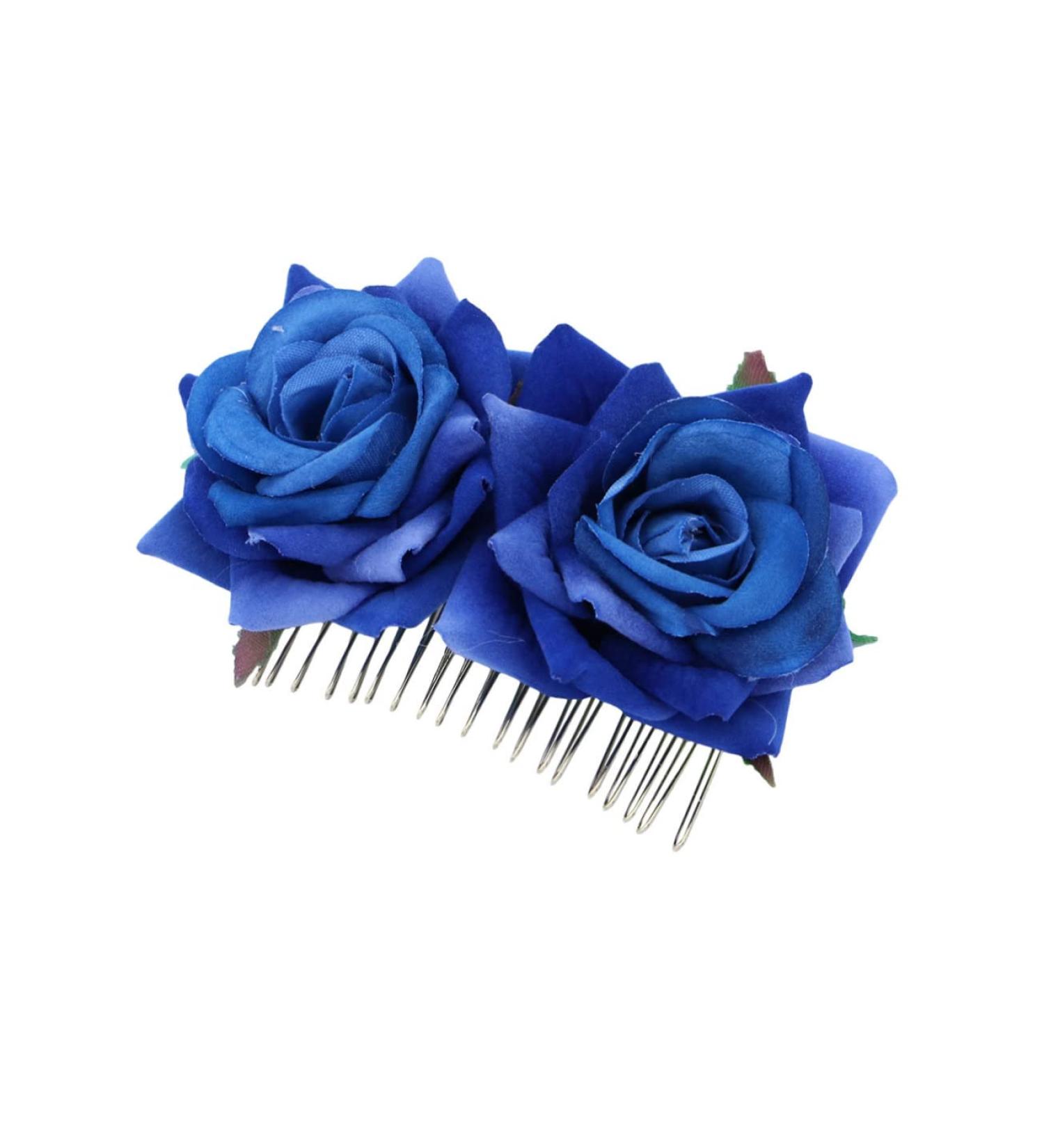 Beavorty Hair Clips for Girls Red Rose Garland Girls Headband Flamenco Dancer Flower Crowns for Women Wedding Hair Comb Floral Comb Fork Comb Hairpin Hair Accessories Woman Blue Roses Rose medium Blue - Buy Online on GoSupps.com