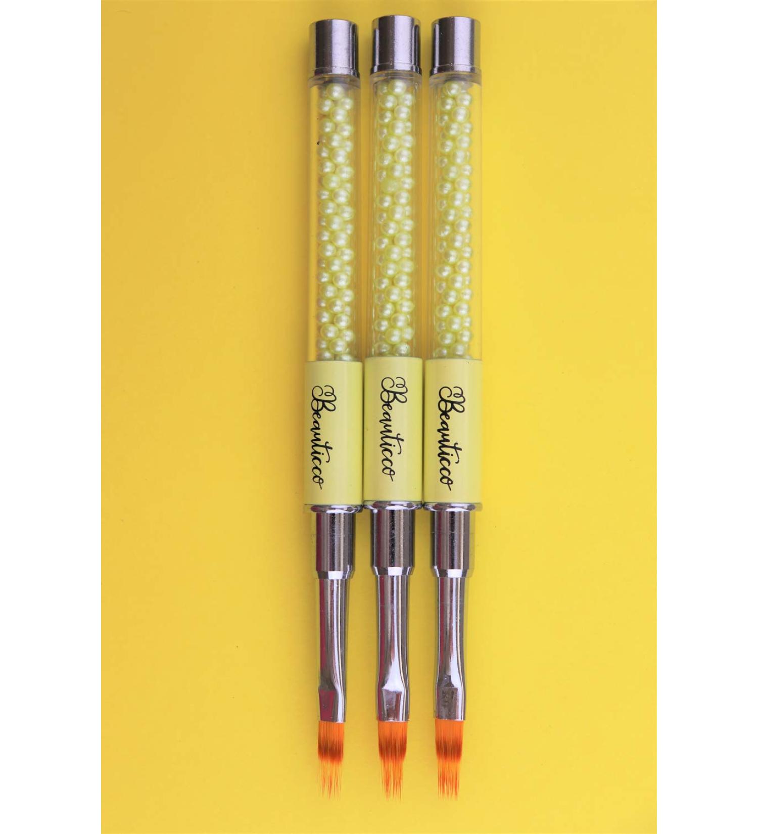 Nail Art Brush Ombre Nail Brush with Rhinestone Handle Manicure Drill Drawing Nails Brush Pen for Gel Nails Yellow Ombre brush - Buy Online on GoSupps.com