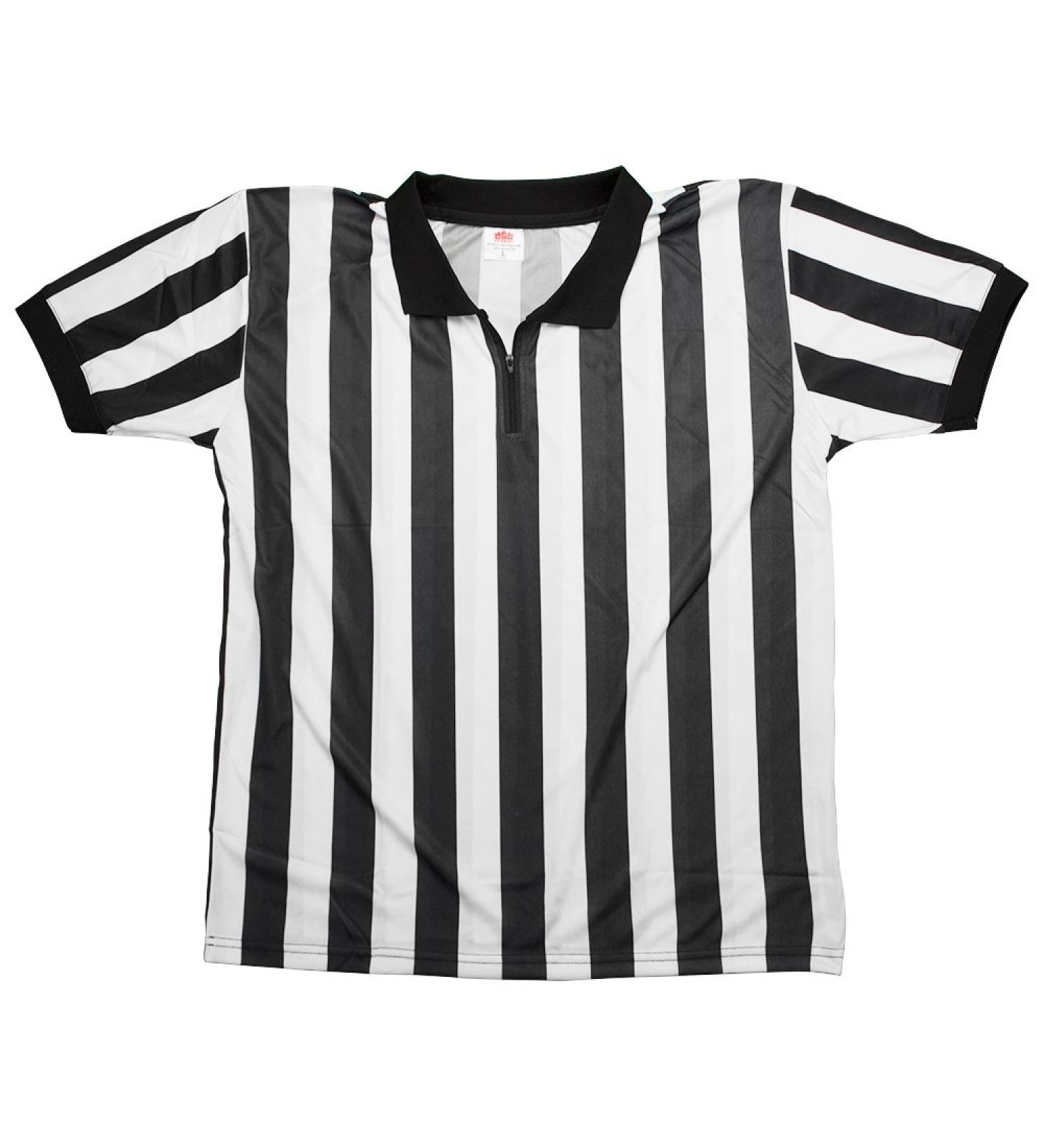 Crown Sporting Goods Men's Official Referee Jersey - Black & White Stripe, Pro-Style Uniform for Basketball, Football, Soccer - Size Medium - Buy Online on GoSupps.com