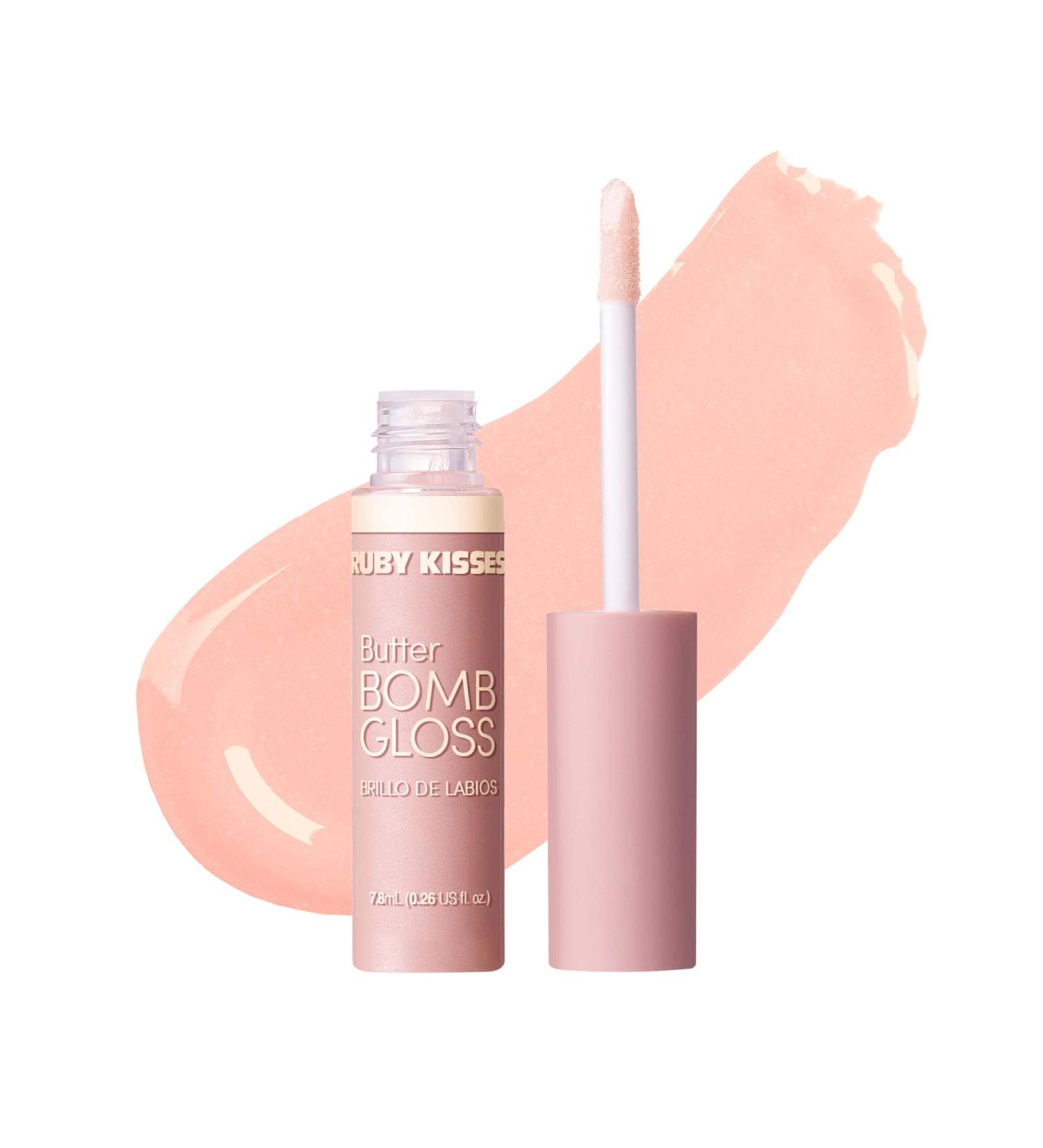 Ruby Kisses Lip Gloss Butter Bomb - Fairy | Natural Nude Lip Gloss with Vitamin E | Non-Sticky Lip Makeup | 7.8mL - Buy Online on GoSupps.com