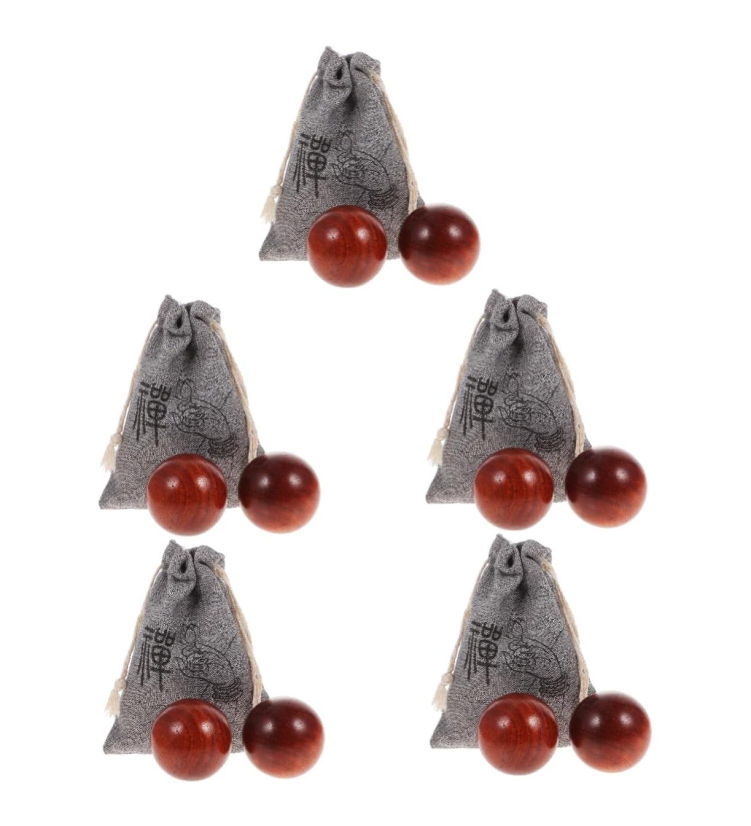 Clispeed Handball Massage Balls - 5 Sets of Wooden Hand Exercise Devices for Outdoor Use | Portable Gymnastics Balls for Massage & Craft Activities - Buy Online on GoSupps.com