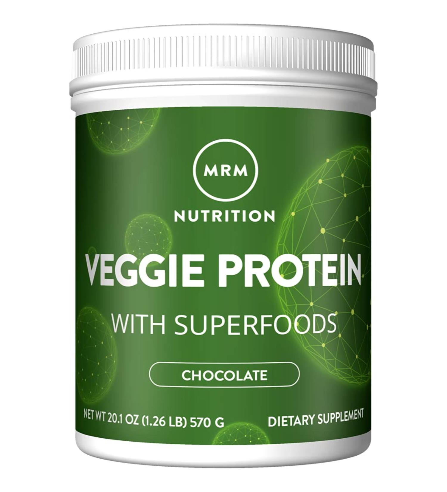 MRM Nutrition Veggie Protein with Superfoods - Chocolate 20.1 oz | Vegan Protein Powder - Buy Online on GoSupps.com