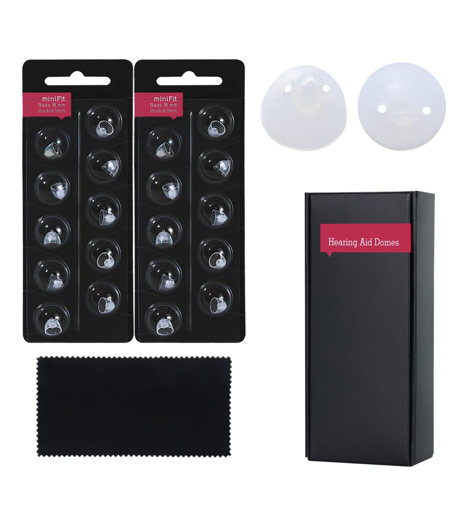 Oticon MiniFit Double Vent Bass Domes - 8mm Universal Hearing Aid Domes (2 Packs) - Buy Online on GoSupps.com