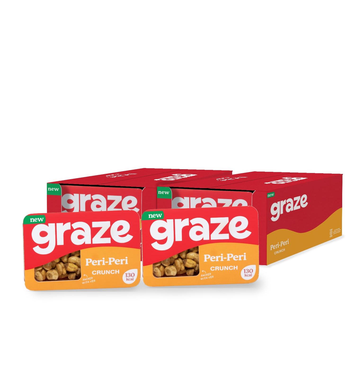 Graze - Peri Peri Snacks - Healthy Snacks Alternative for Crisps Mixed Nuts & Pretzels - Ideal if you Love Corn Broad beans and Corn hoops mixed Savoury Vegan Snacks (18x28g pack) - Buy Online on GoSupps.com