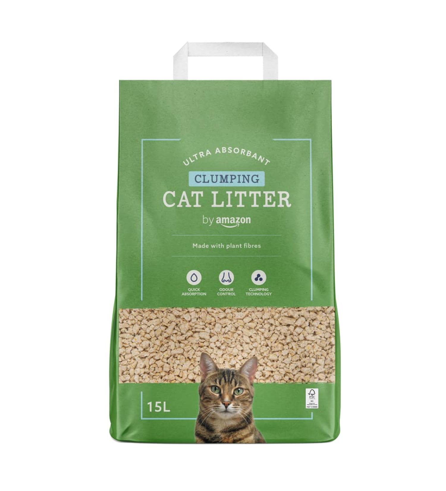 by Amazon - Plant Fiber Cat Litter Odor Control 15 liters 15 L (Pack of 1) - Buy Online on GoSupps.com