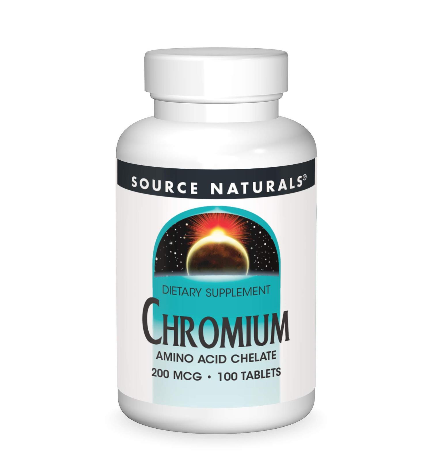 Source Naturals Chromium Amino Acid Chelate 100 Tablets - Dietary Supplement - Buy Online on GoSupps.com