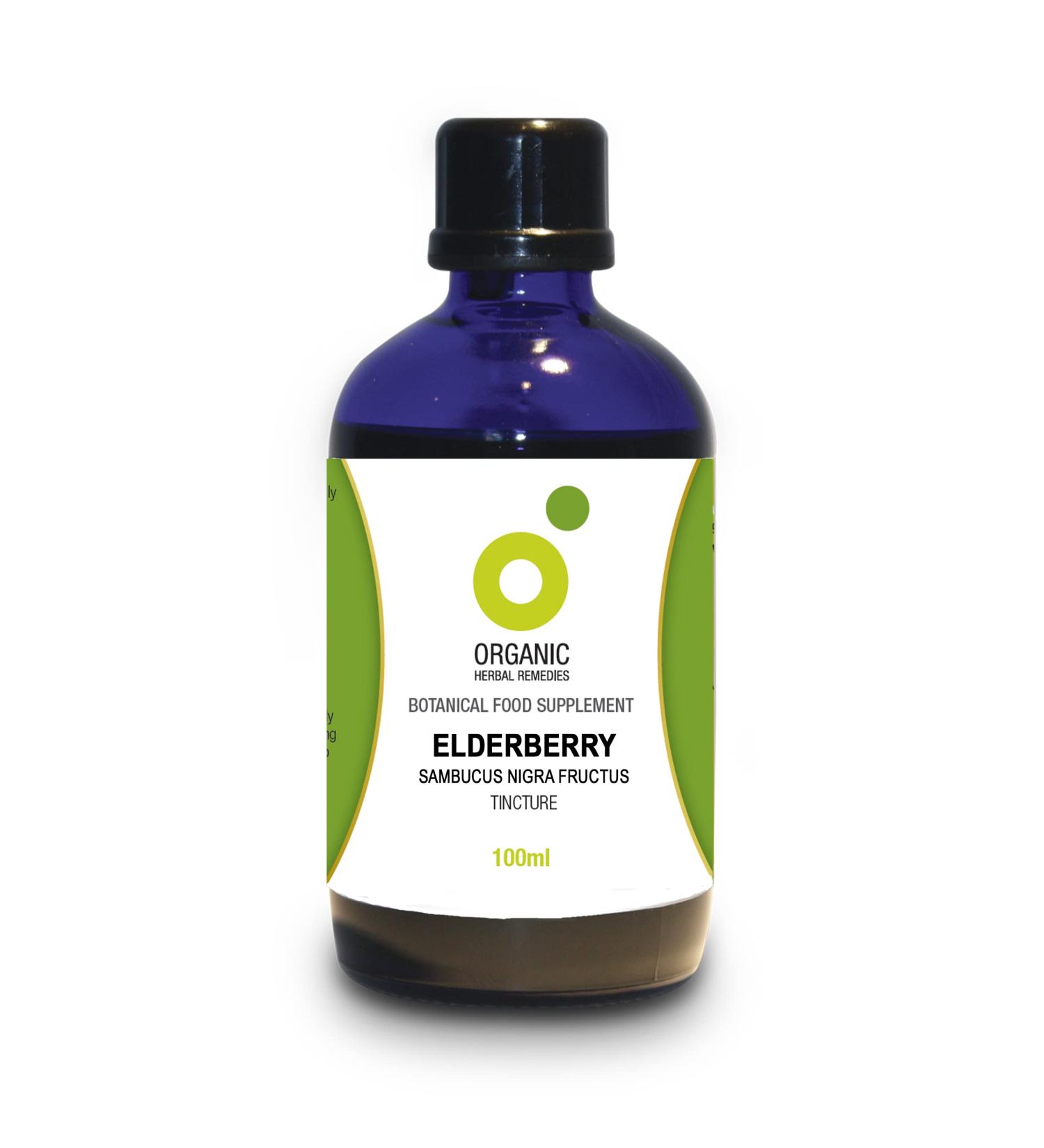 Organic Elderberry Tincture - Natural Herbal Remedy 100ml - Buy Online on GoSupps.com