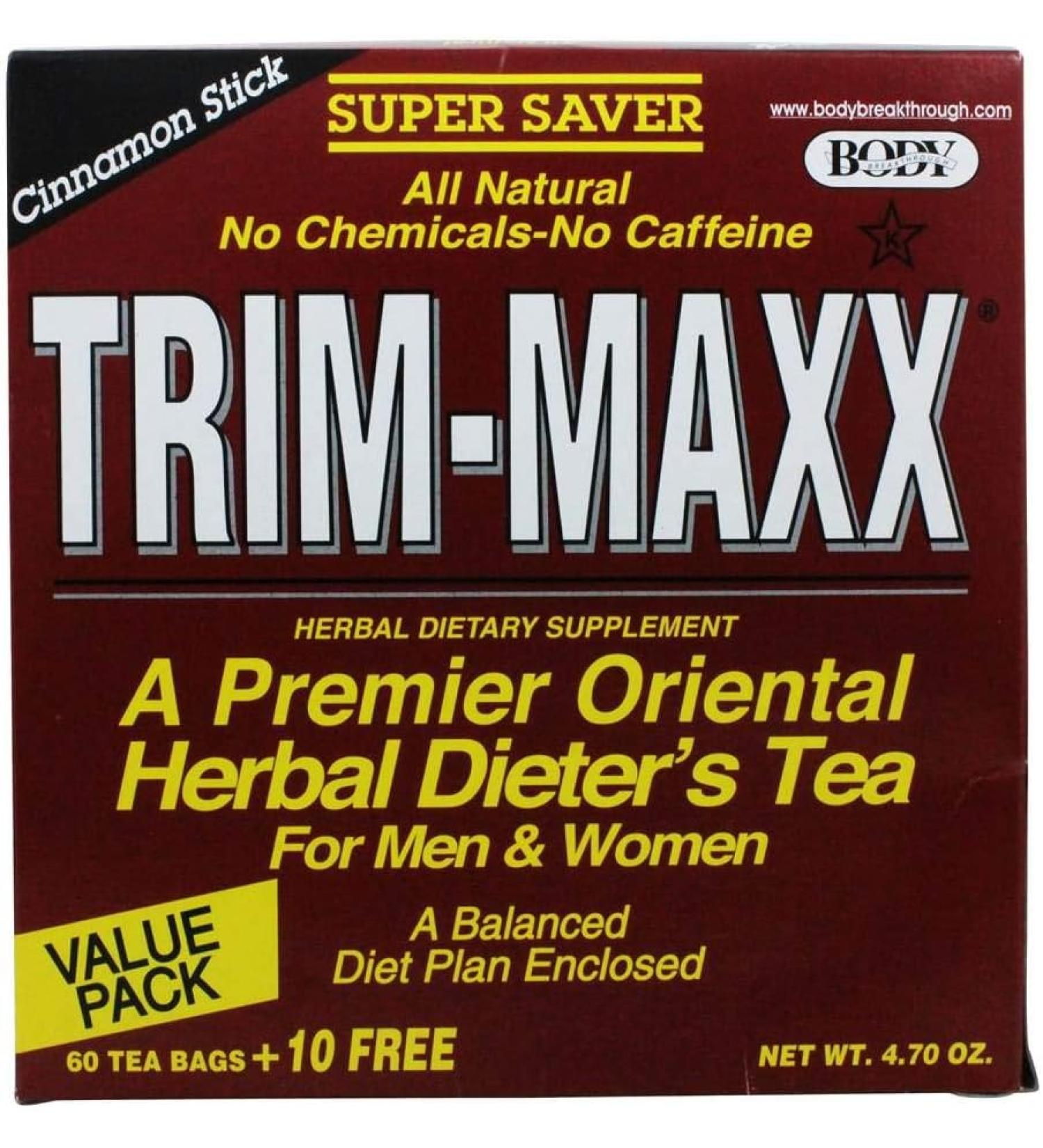 Body Breakthrough Trim-Maxx Herbal Dieter's Tea Cinnamon Stick 70 Tea Bags - 4.94 Oz - Buy Online on GoSupps.com