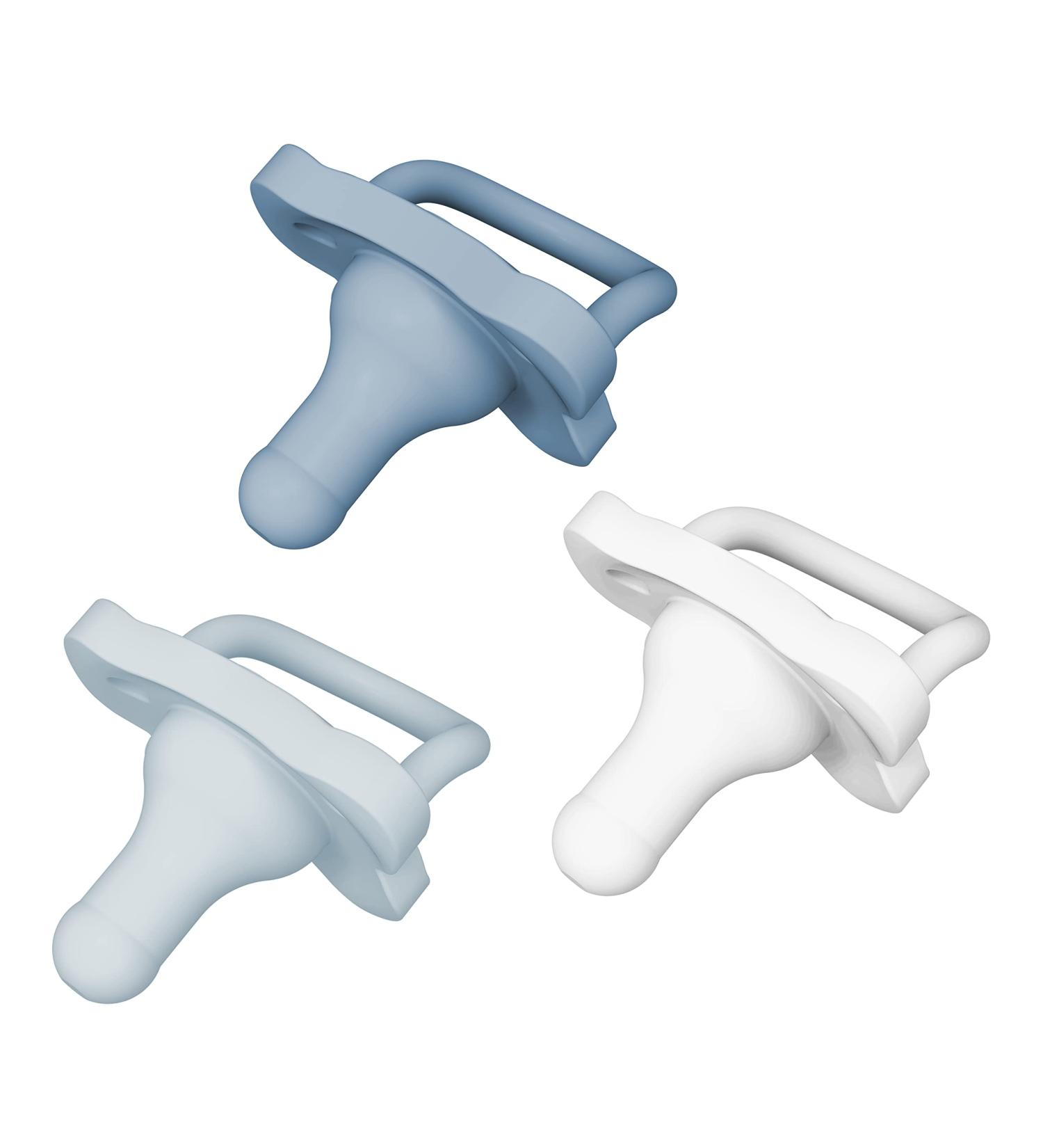 Dr. Brown's HappyPaci 100% Silicone Pacifier 0-6m BPA Free - 3 Pack Variety Pack (Blue/Light Blue/White) - Buy Online on GoSupps.com