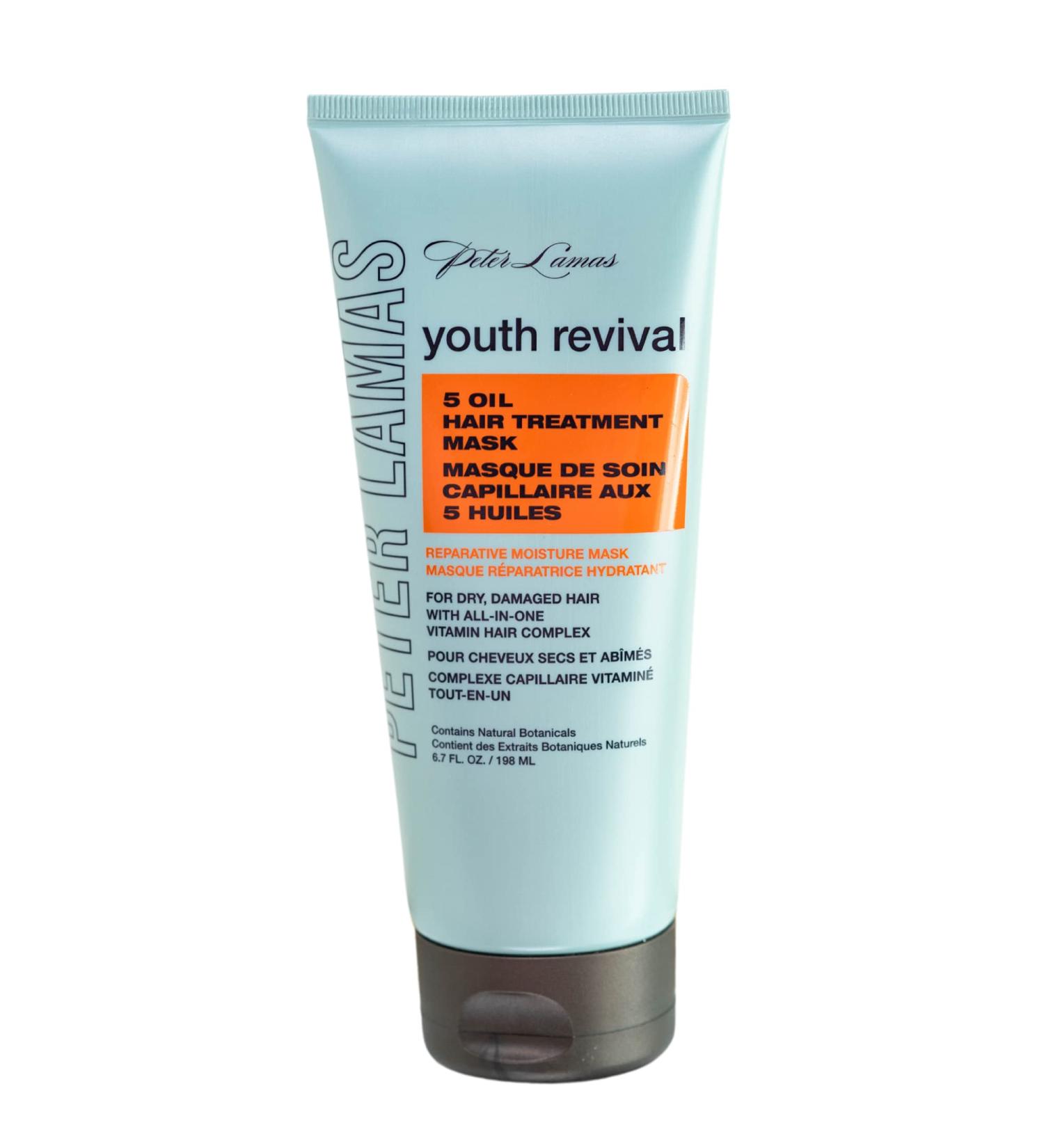 Peter Lamas Youth Revival 5 Oil Hair Treatment Mask - Hydrating, Shine-Boosting, and Repairing Hair Mask for Dry, Damaged, and Color-Treated Hair - Vegan, Sulfate & Paraben-Free - 6.70 oz (1 Pack) - Buy Online on GoSupps.com