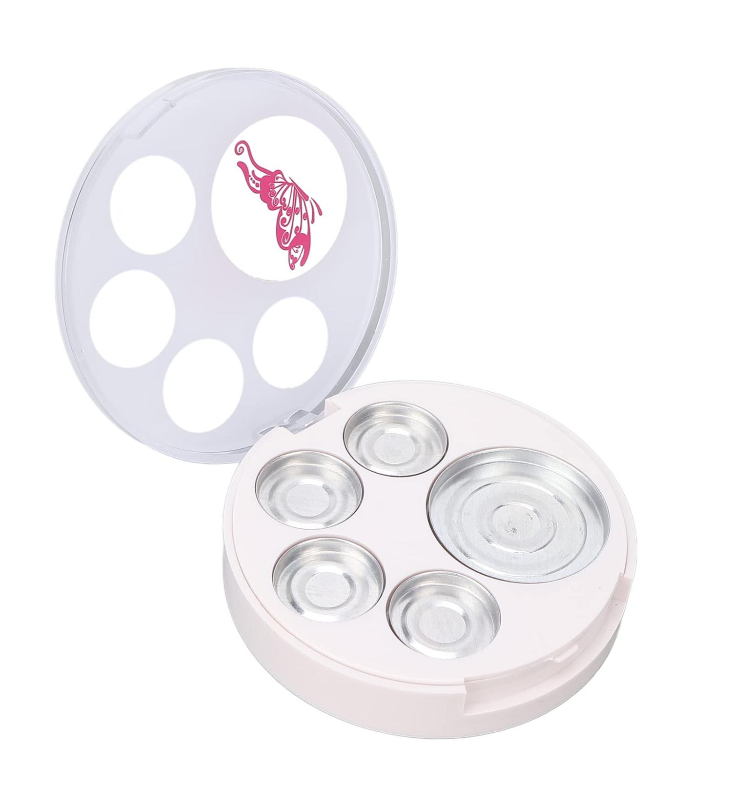 Empty Eyeshadow Makeup Palette - 5pcs Round Metal Pans | DIY Eye Shadow Container for Blush & Brow Powder - International Shipping Available - Buy Online on GoSupps.com