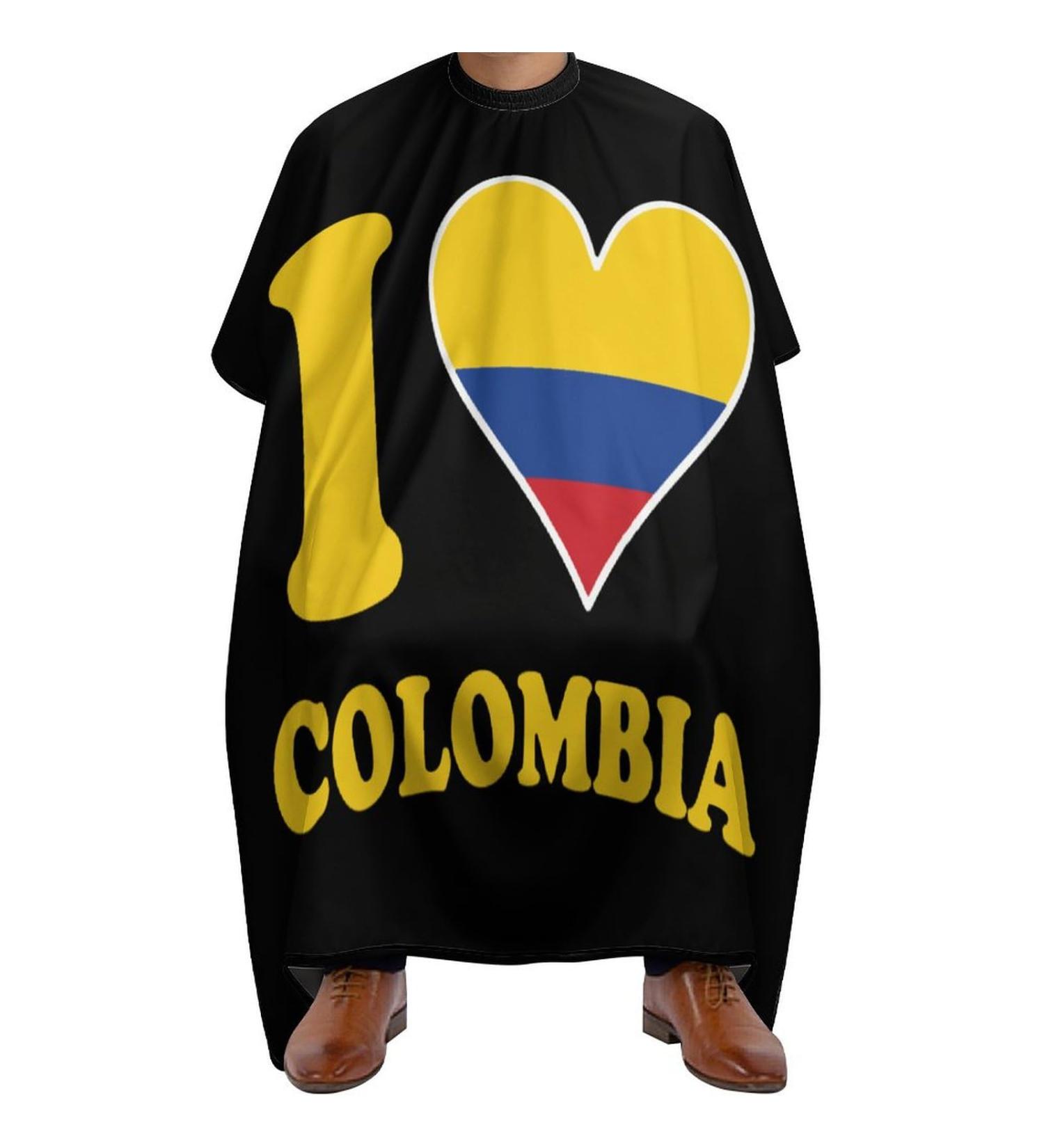 I Love Colombia Flag Hair Cutting Cape | Professional Barber Apron for Salon Hairdressing - Buy Online on GoSupps.com