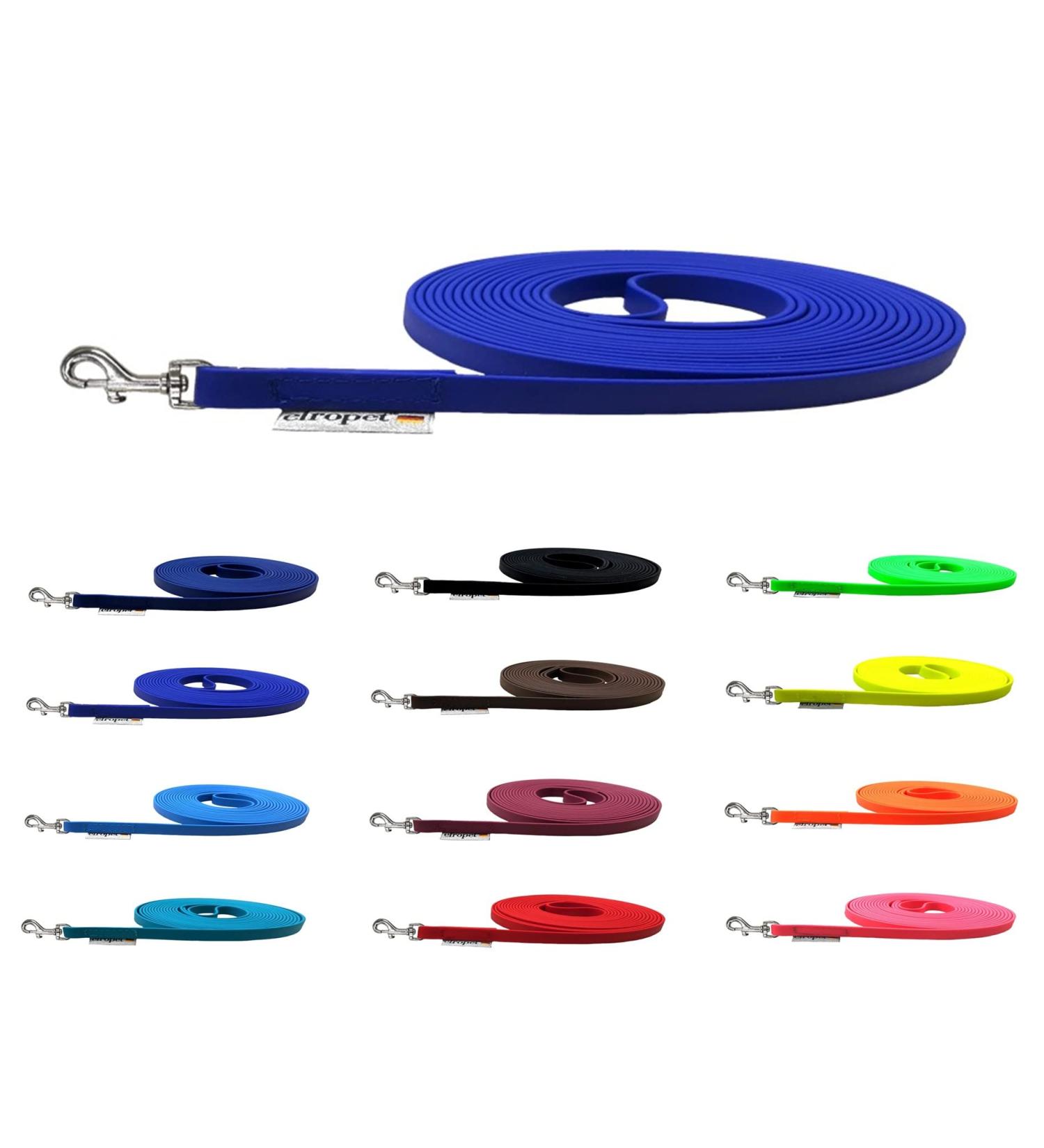 Drag Line Biothane Dog Leash for Small Dogs - 9mm 3m 5m 10m 12m with Hand Loop Blue - Durable & Waterproof - Buy Online on GoSupps.com