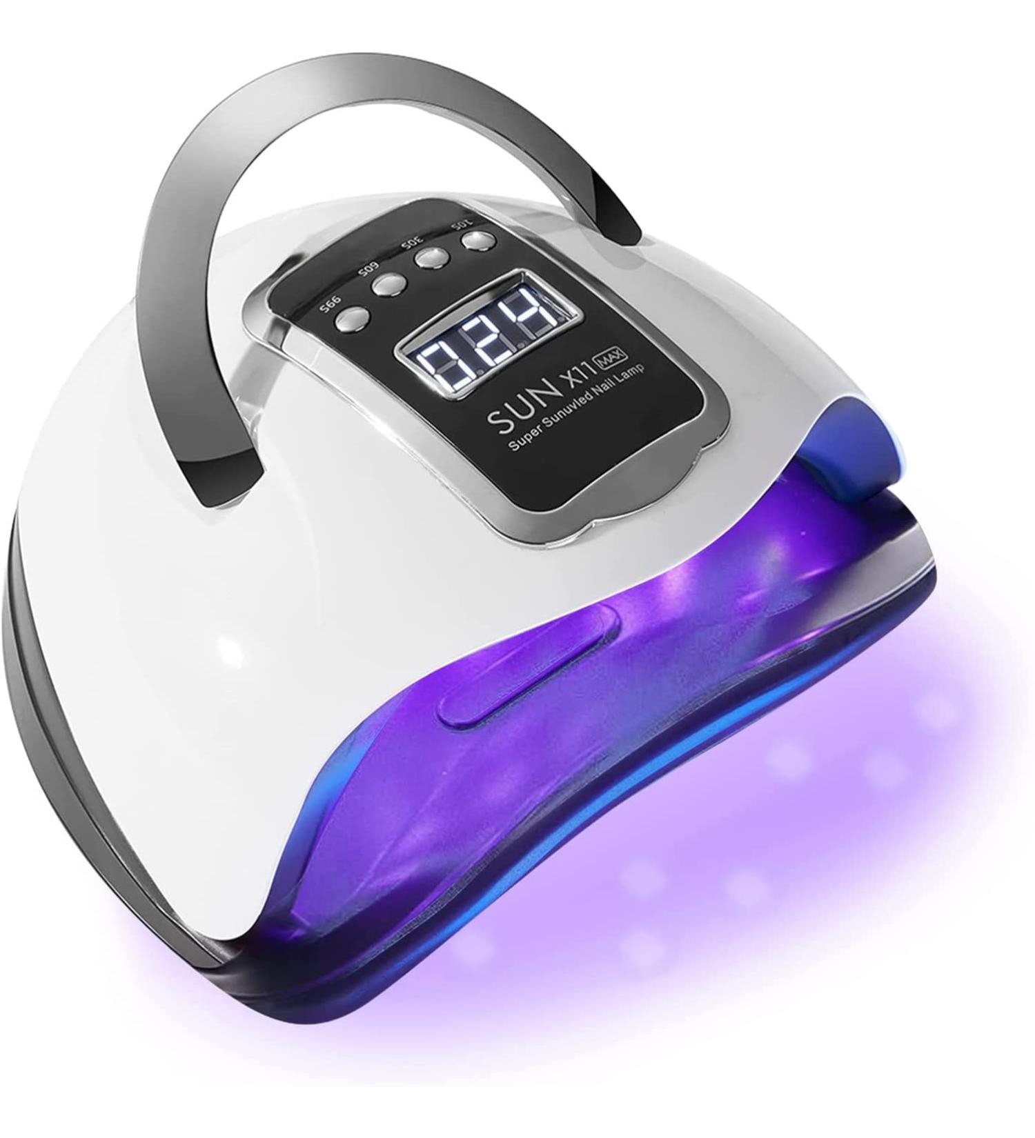 280W UV LED Nail Lamp: Professional Gel Nail Dryer with 66 Lamps, Auto Sensor, 4 Timer Settings - Portable Handle for Fingernail and Toenail Art - Buy Online on GoSupps.com