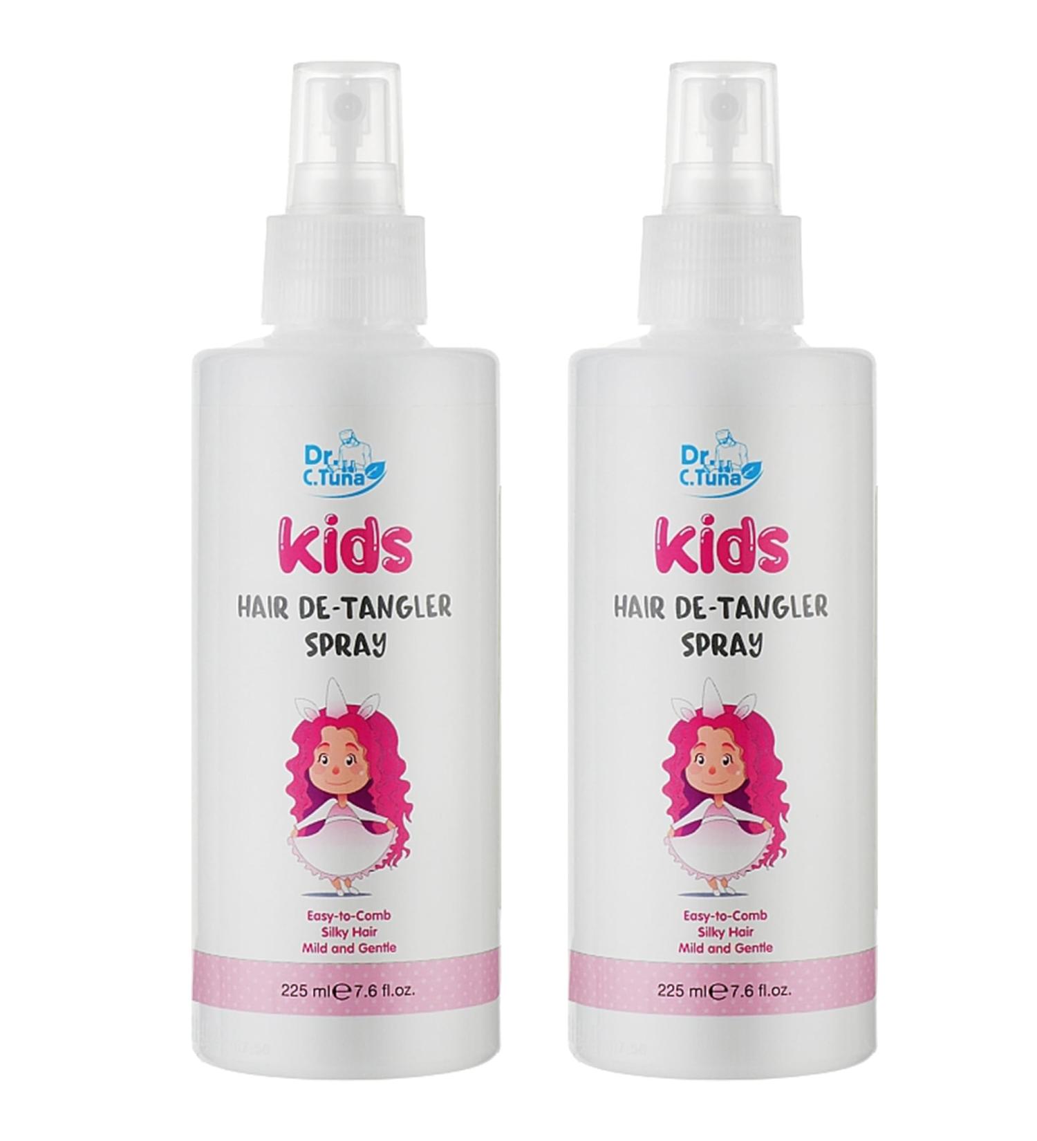 FARMASi Dr.Tuna 2-Pack Kids Hair Spray - Gentle Formula Detangling Easy Combing Natural Ingredients Child-Friendly Hair Care Softening No Tears Daily Use 1 Count (Pack of 2)