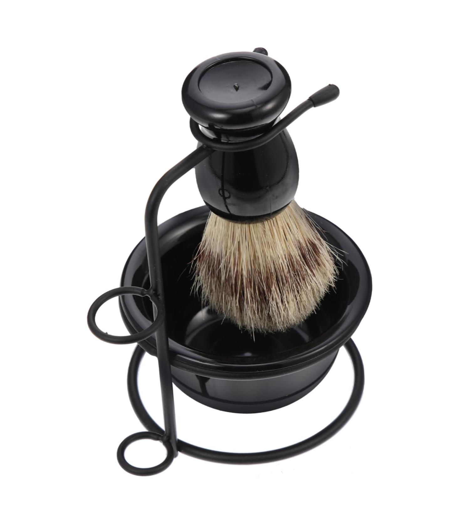 Ipetboom 1 Set Beard Shaving Brush Kit - Sequin Makeup Bag & Stainless Steel Stand for Men | Perfect Grooming Essentials - Buy Online on GoSupps.com
