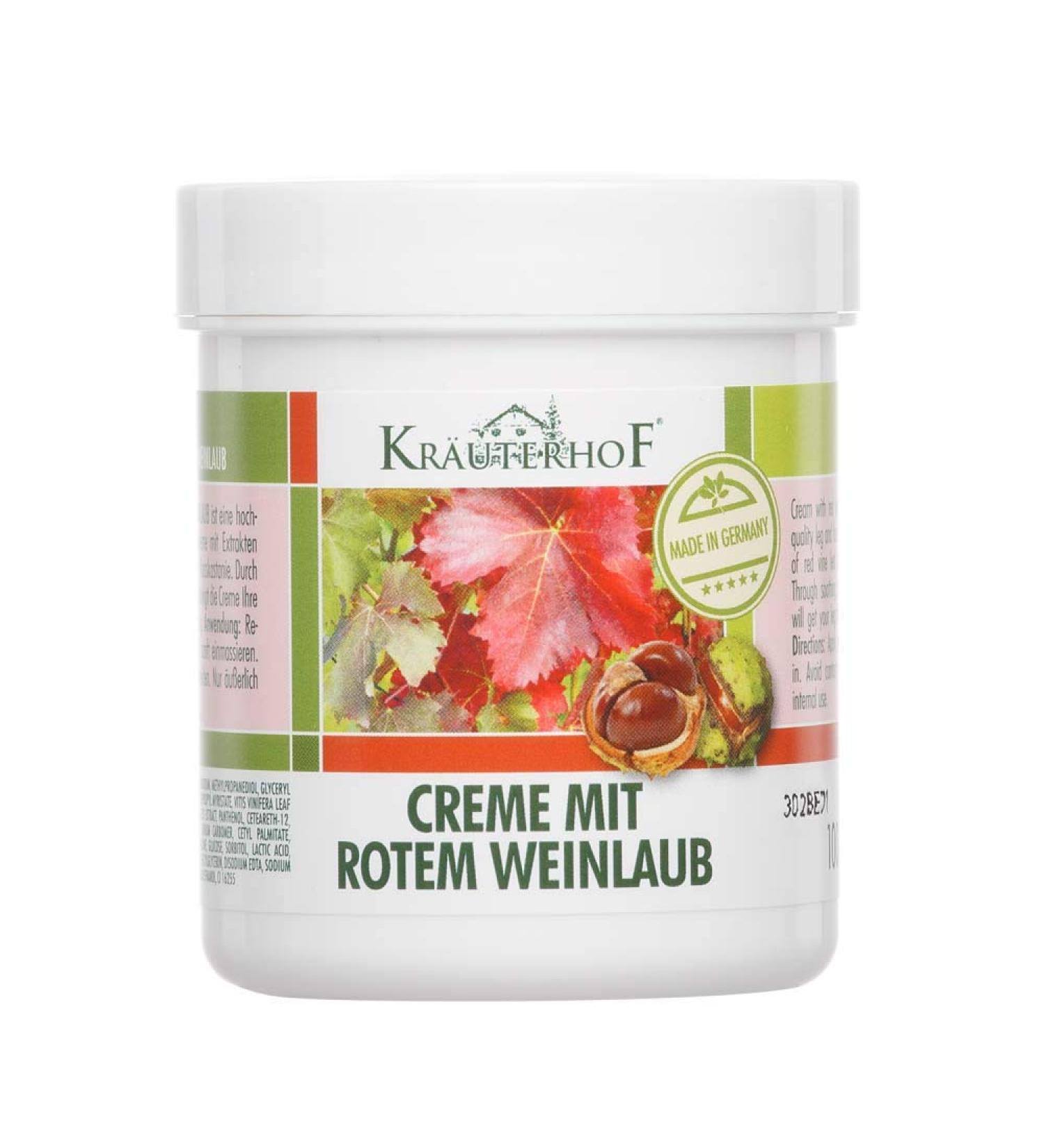 Kr uterhof Cream with red vine leaves legs feet balm lotion 100 ml
