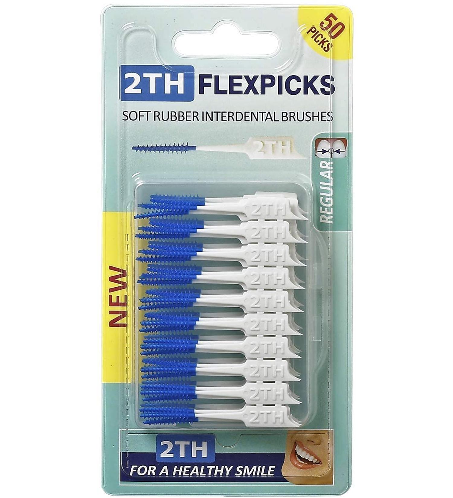 2th Flexpicks - 50 Soft Rubber Toothpicks for Plaque Removal & Healthy Gums | International Shipping Available - Buy Online on GoSupps.com