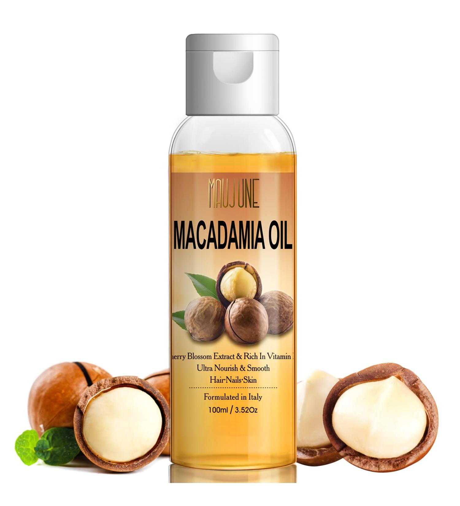 Macadamia Oil Hair Serum - Heat Protectant & Moisturizing Care for Dry Damaged Hair with Vitamins & Essential Oils - Buy Online on GoSupps.com