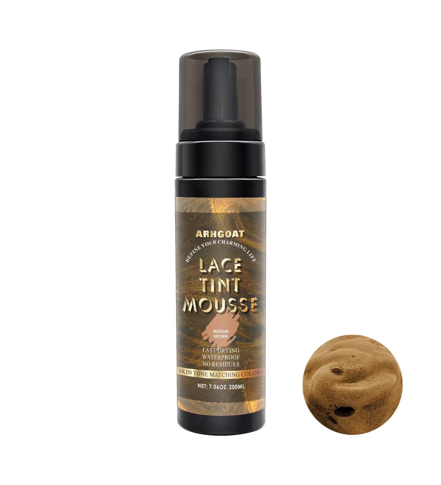 ARHGOAT Premium Lace Tint Mousse - Waterproof, Fast Drying, No Residue Formula - Medium Brown, 7.06 oz - Buy Online on GoSupps.com