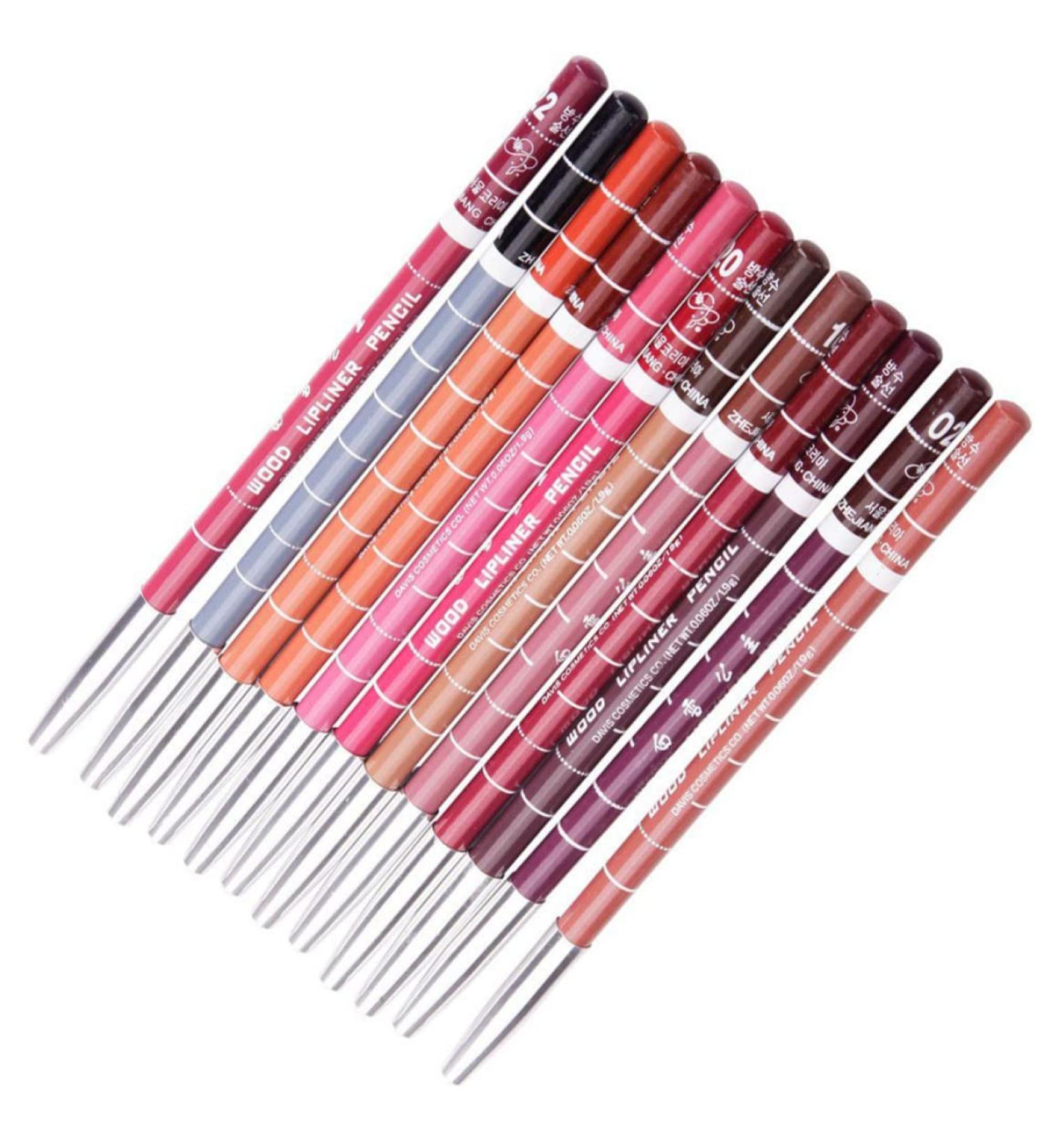 12-Piece Waterproof Lip Liner Set - Long-Lasting Lip Contour Makeup Gift for Women & Girls - Buy Online on GoSupps.com