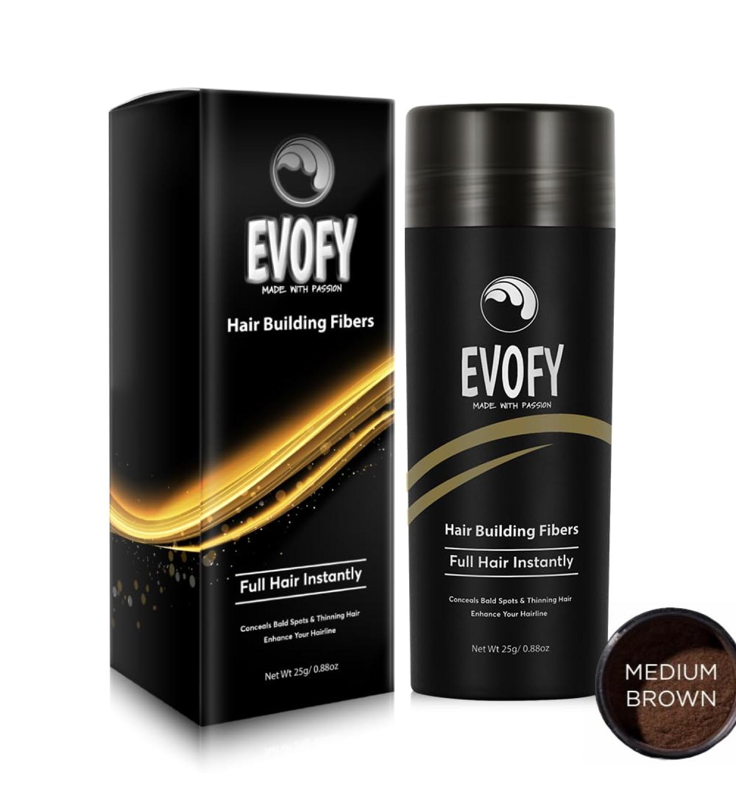 Hair Fiber for Thinning Hair & Bald Spots - Natural Hair Building Fibers Instantly Thicker Hair (Medium Brown) - 25g | Ideal for Men & Women - Buy Online on GoSupps.com