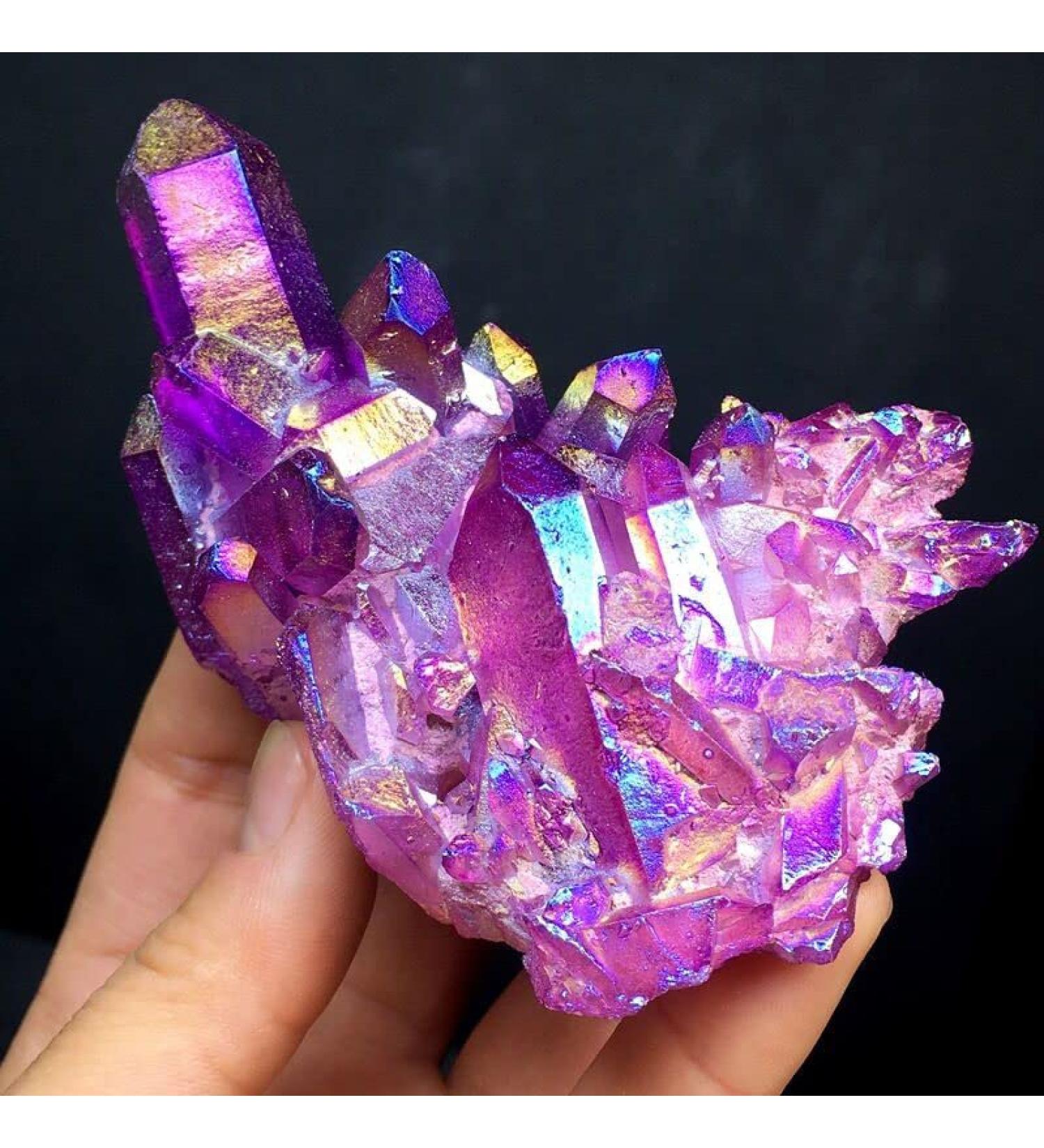 Natural Quartz Amethyst Cluster Crystal Stone Electroplated Colorful Crysral Cluster Specimen Home Gifts 1pcs Raw Stones and Minerals (Color : Amethyst Cluster Size : 90-100g) 90-100g Amethyst Cluster - Buy Online on GoSupps.com