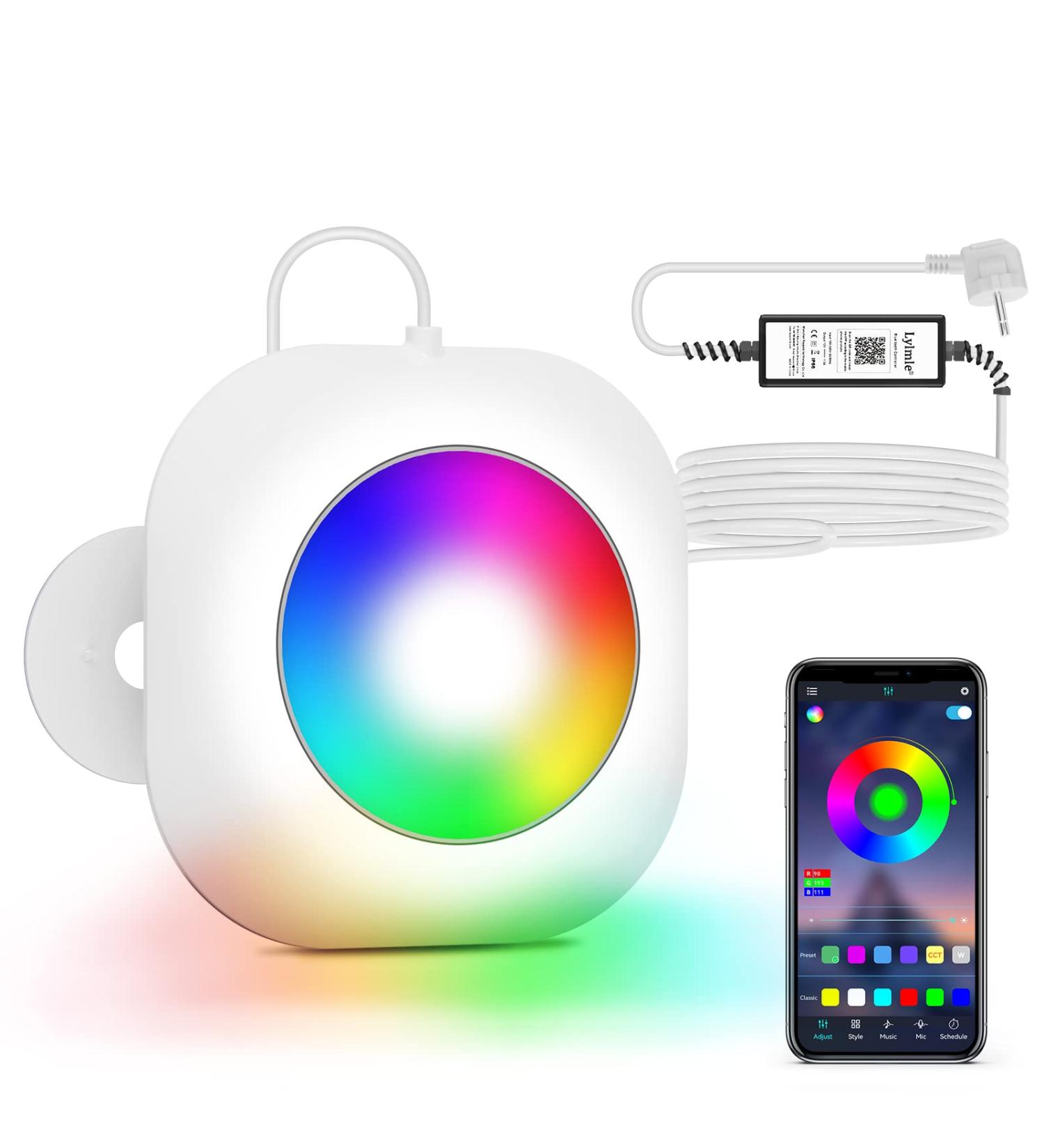 Lylmle 20W LED Pool Lights - Smart Color Changing Underwater Lights with App Control Dimmable Timer Schedule & IP68 Waterproof - 12V Magnetic Pool Lighting with 8m Installation Cable - Buy Online on GoSupps.com